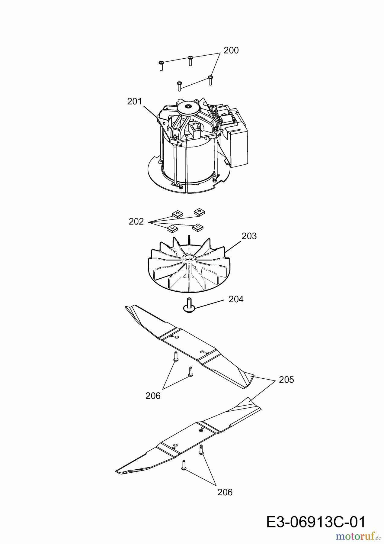 Wolf-Garten Elektromäher Blue Power 40 E 18BWH1Z1C50 (2013) Elektromotor, Messer