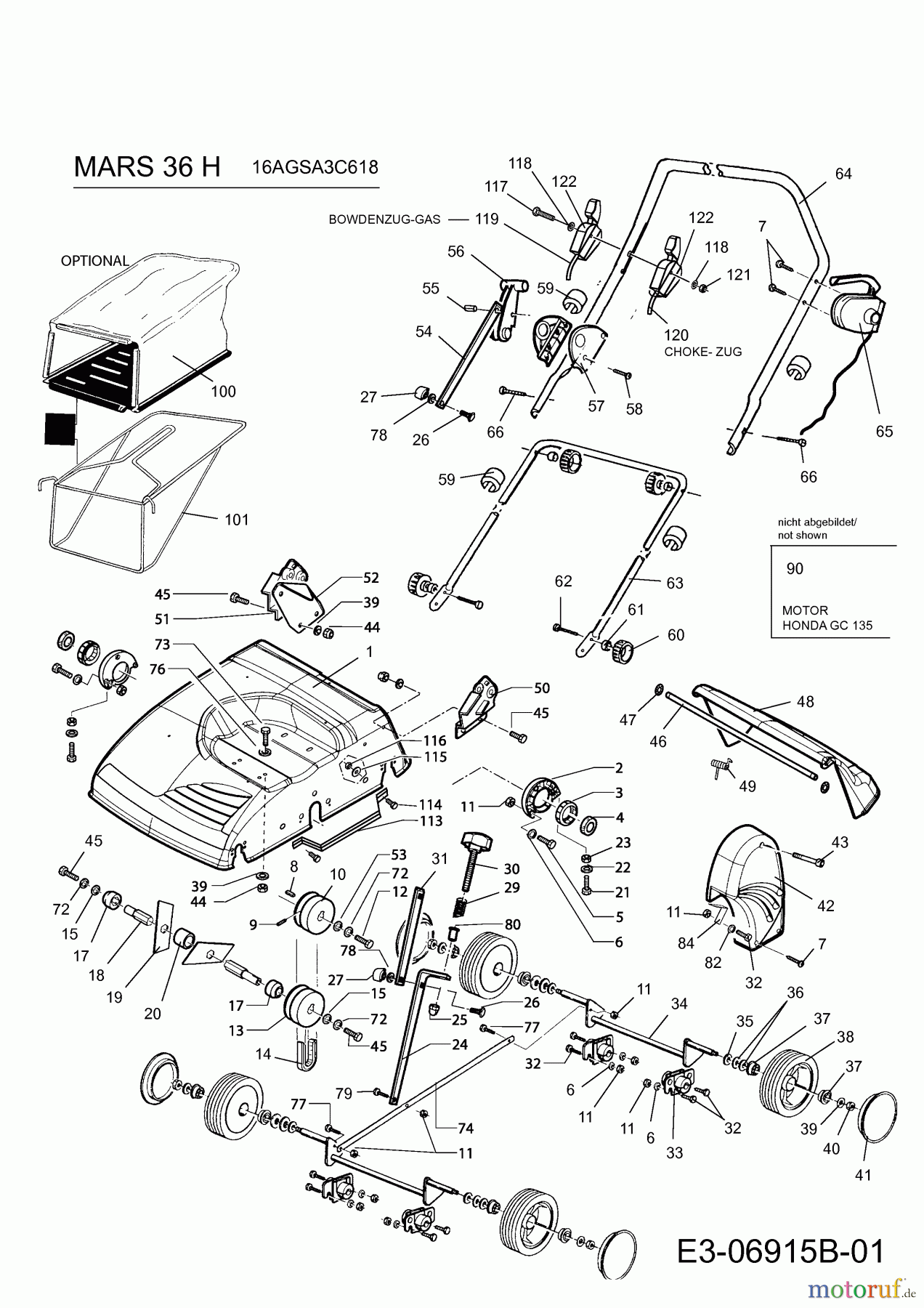 Rasor Motorvertikutierer MARS 36 H 16AGSA3C618 (2012) Grundgerät
