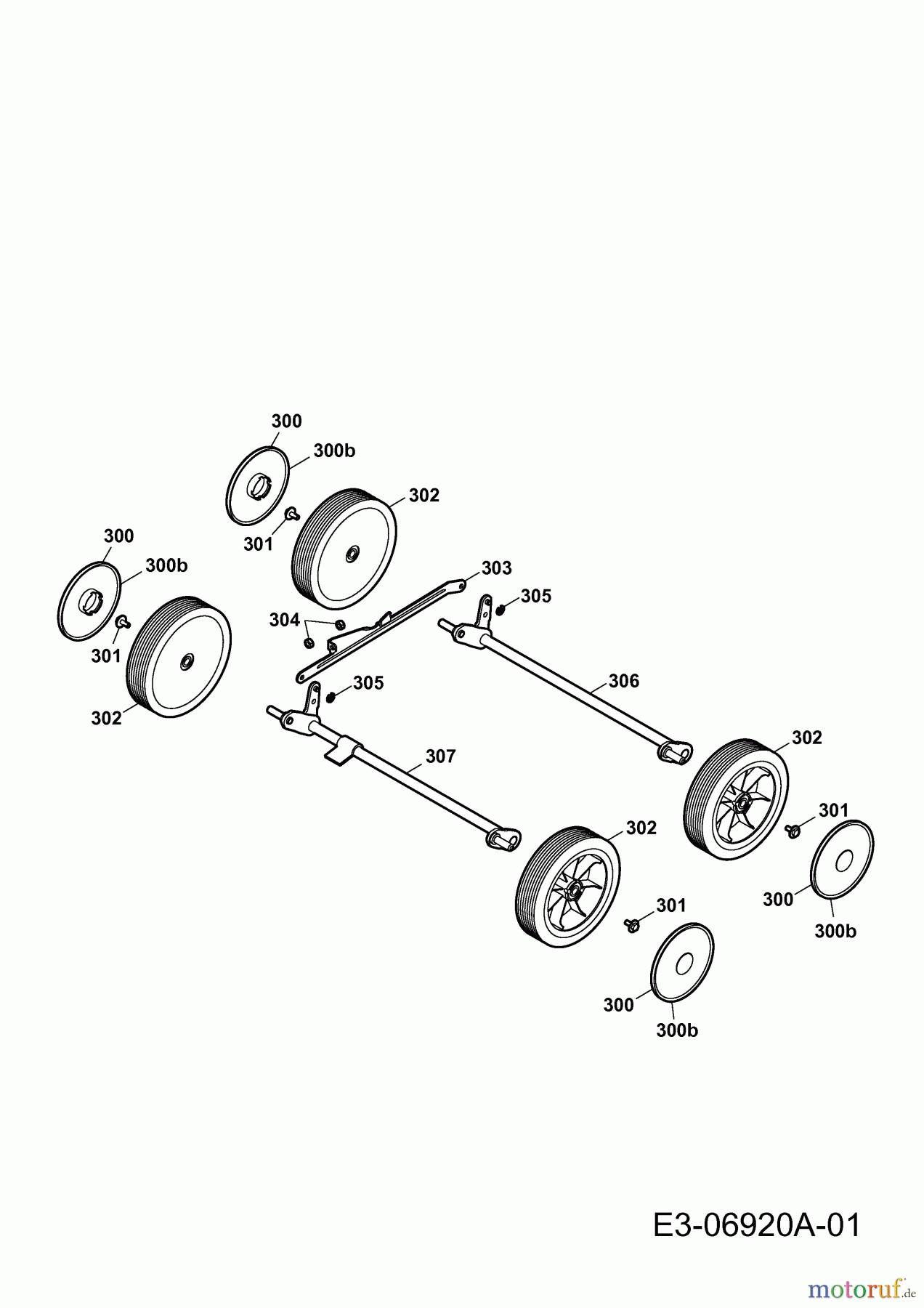  Gutbrod Motorvertikutierer GS 40 V 16AH8AMQ690  (2011) Achsen, Räder