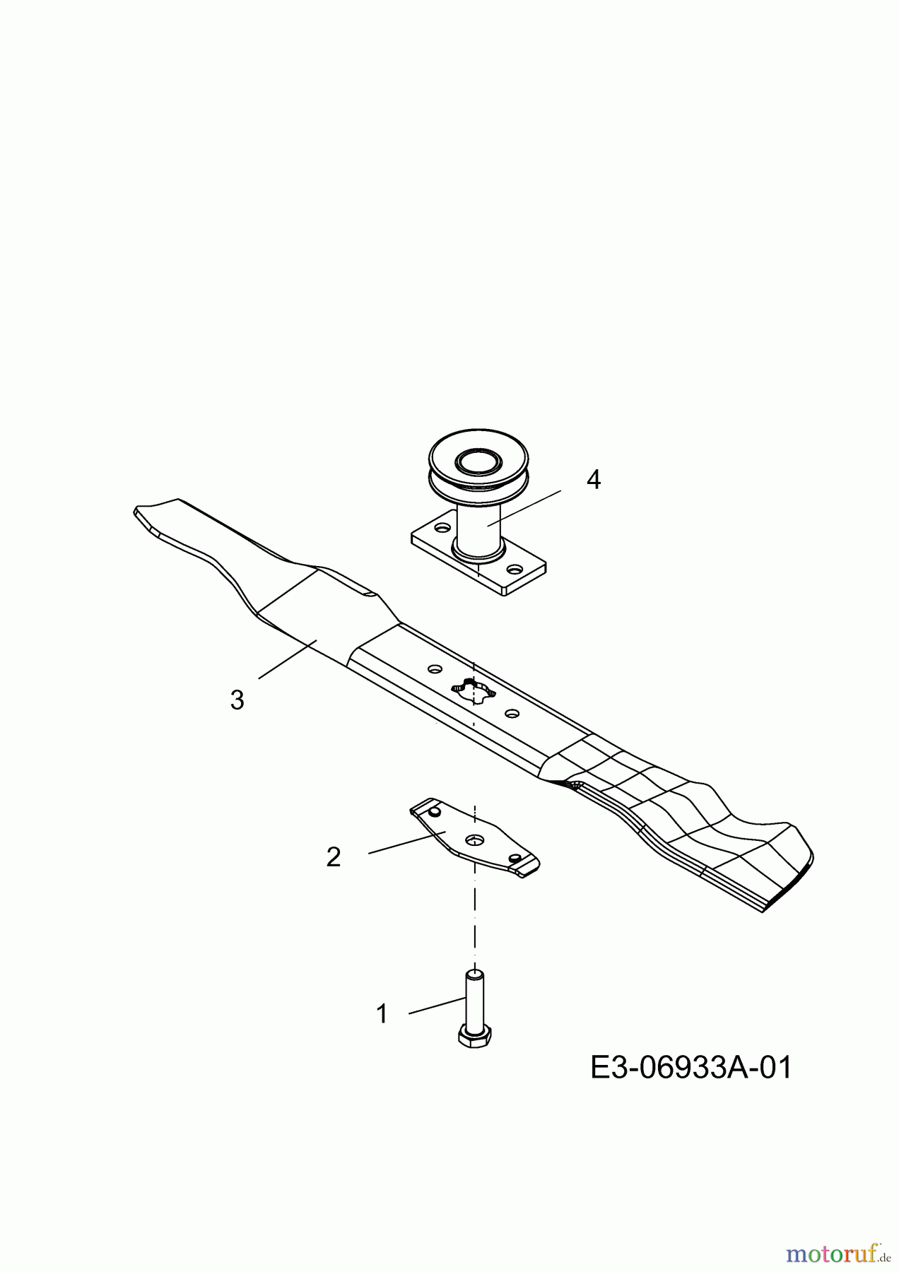 Mr.Gardener Motormäher mit Antrieb HWD 5553 TH 12A-85CQ629 (2011) Messer, Messeraufnahme