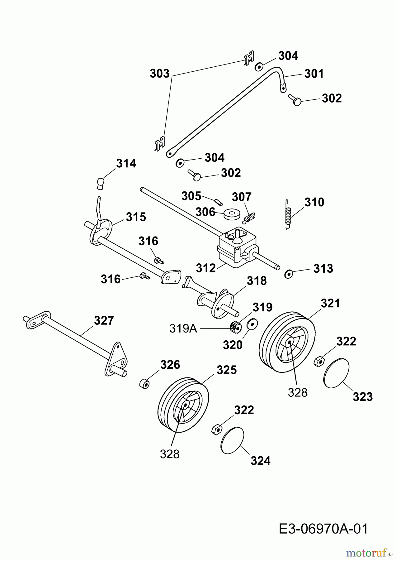 Wolf-Garten Motormäher mit Antrieb Power Edition 48 QRA 4236000 (2011) Getriebe, Räder