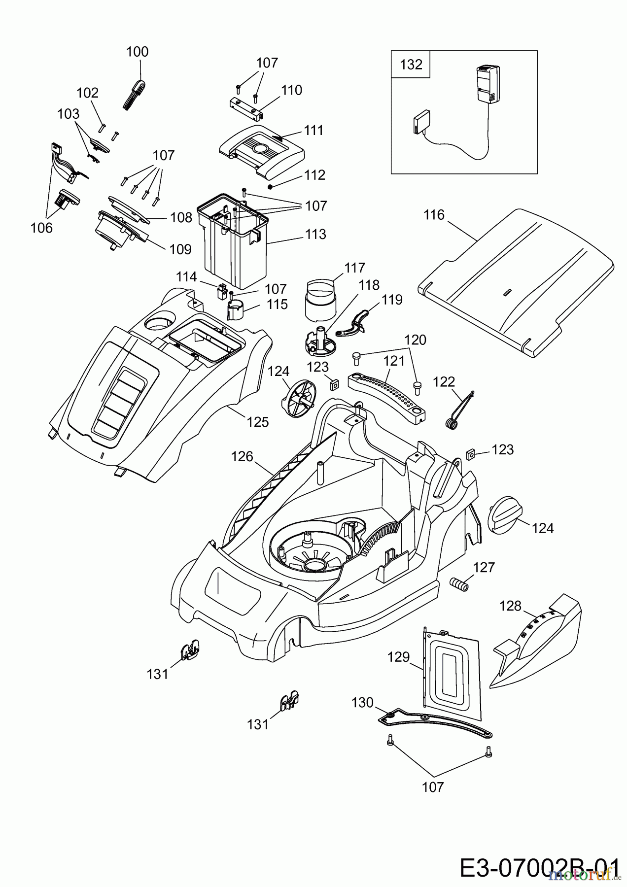  Sentar Akkumäher SE 37 LI 18AWG3D-663  (2012) Ladegerät, Mähwerksgehäuse