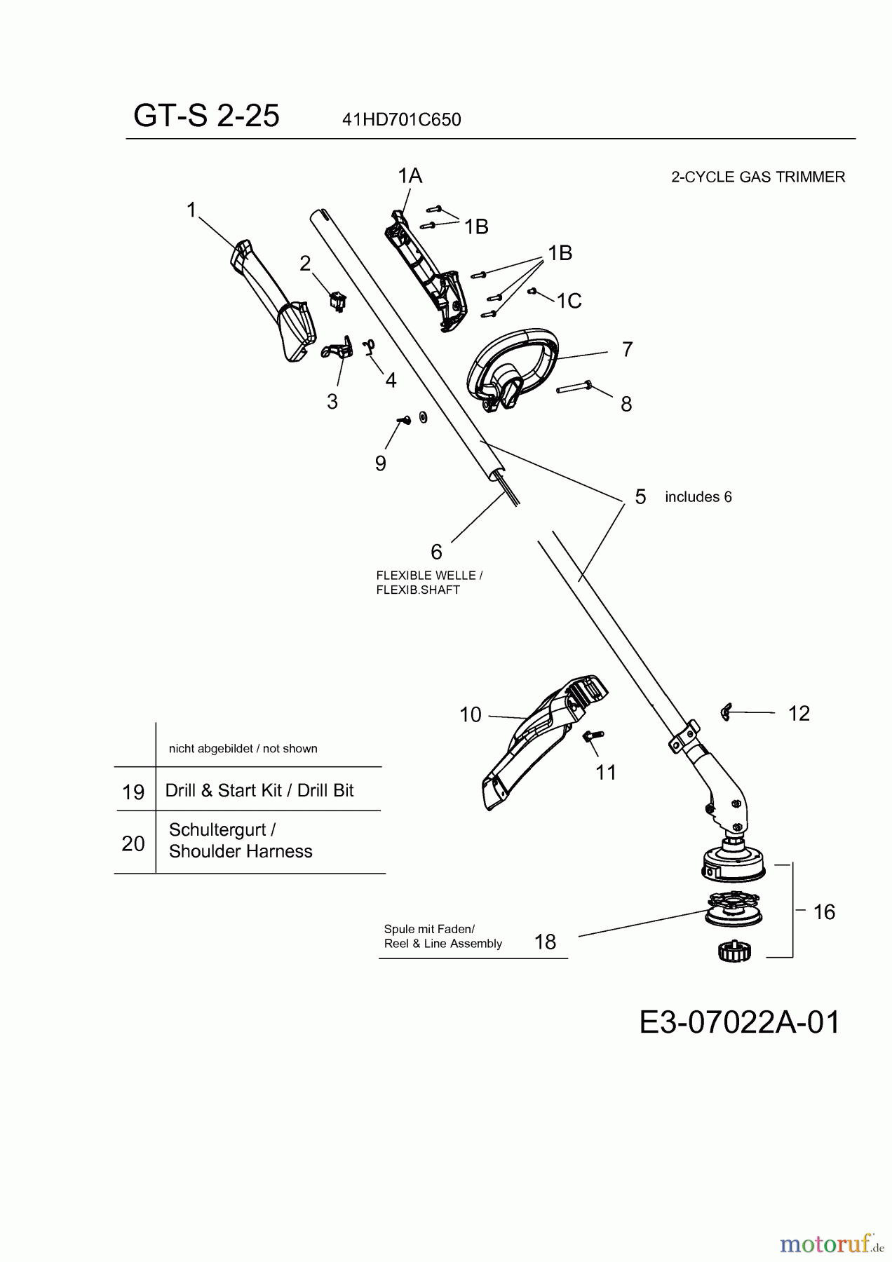 Wolf-Garten Motorsensen GT-S 2-25 41HD701C650 (2012) Grundgerät