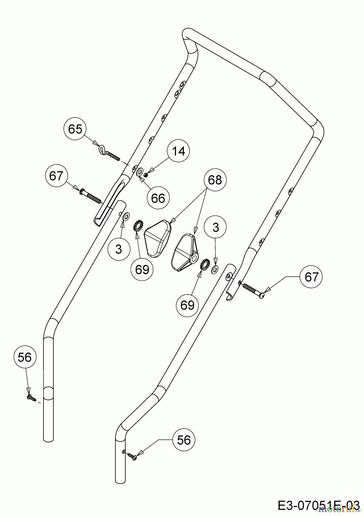  MTD Motormäher mit Antrieb Smart 395 SPO 12CBB1SJ600  (2018) Befestigungsteile Holm