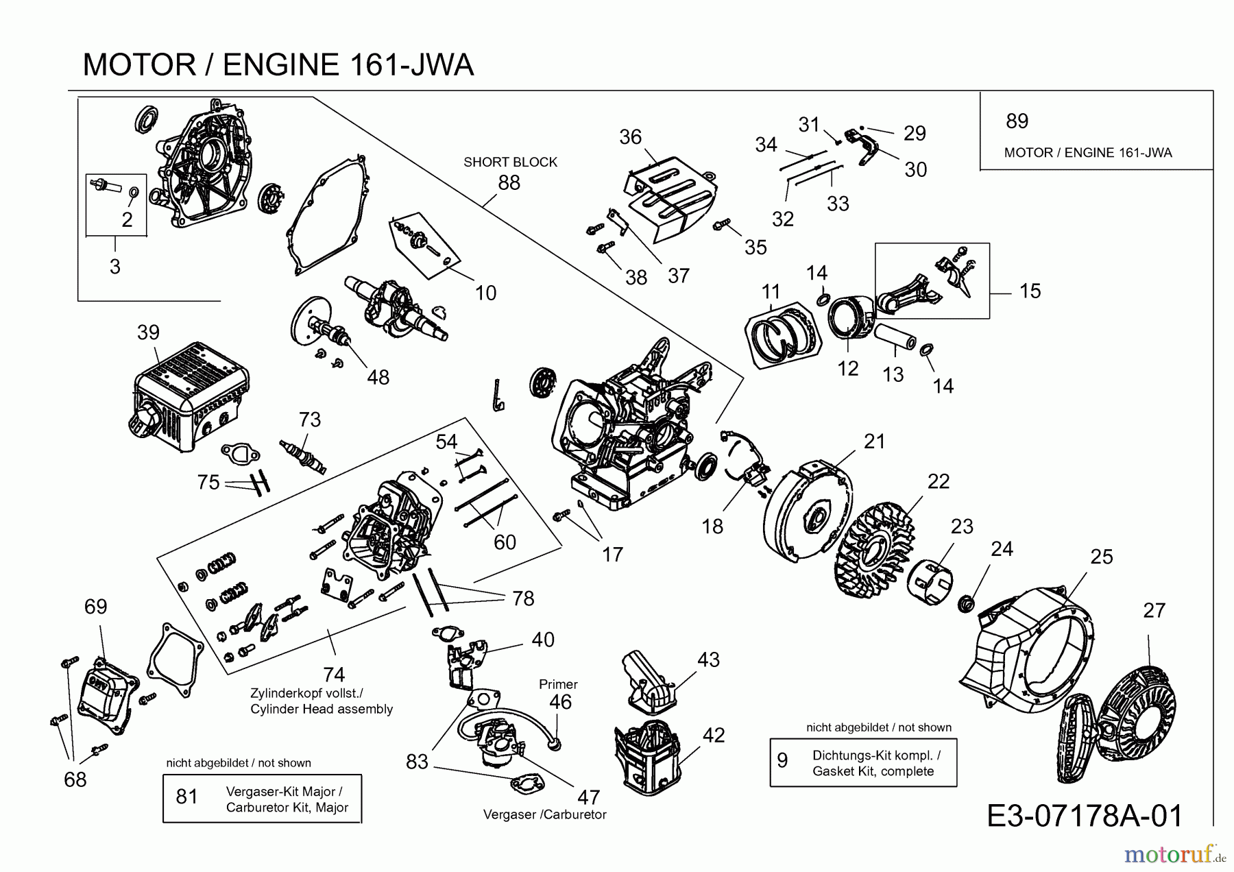 MTD-Motoren MTD horizontal 161-JWA 752Z161-JWA (2011) Motor