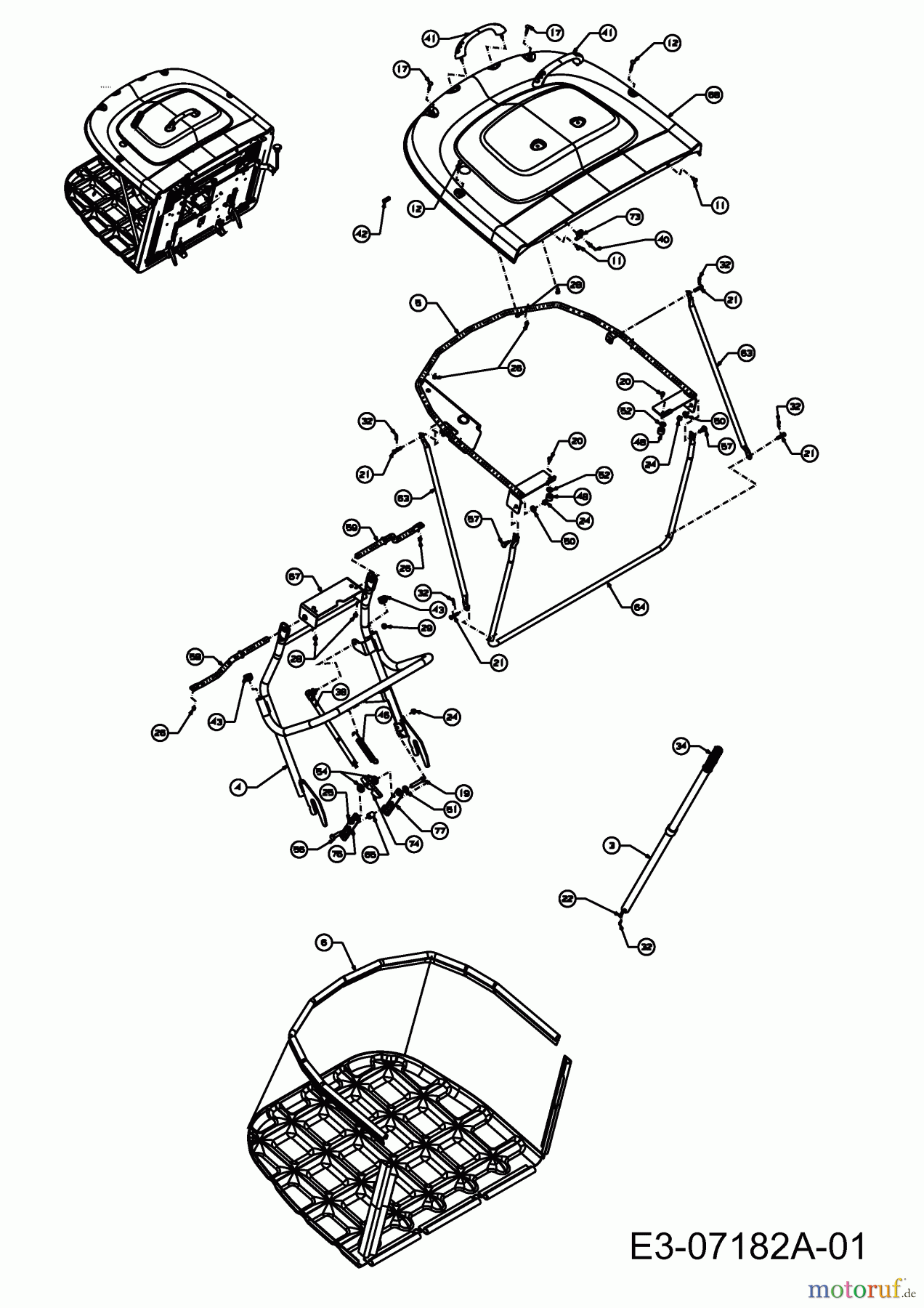  Cub Cadet Rasentraktoren CC 1024 RD-J 13MI51AJ403  (2011) Grasfangvorrichtung
