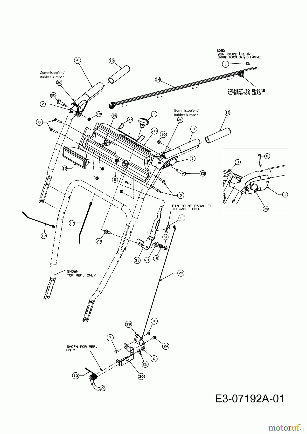  Wolf-Garten Schneefräsen Select SF 61 E 31AW63F2650  (2013) Armaturenbrett, Handhebel