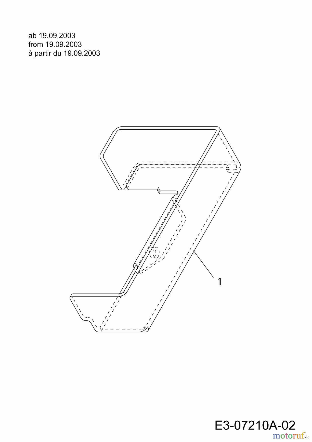  Yard-Man Gartentraktoren AH 8220 14BU804H643  (2003) Abdeckung Sitzschalter ab 19.09.2003