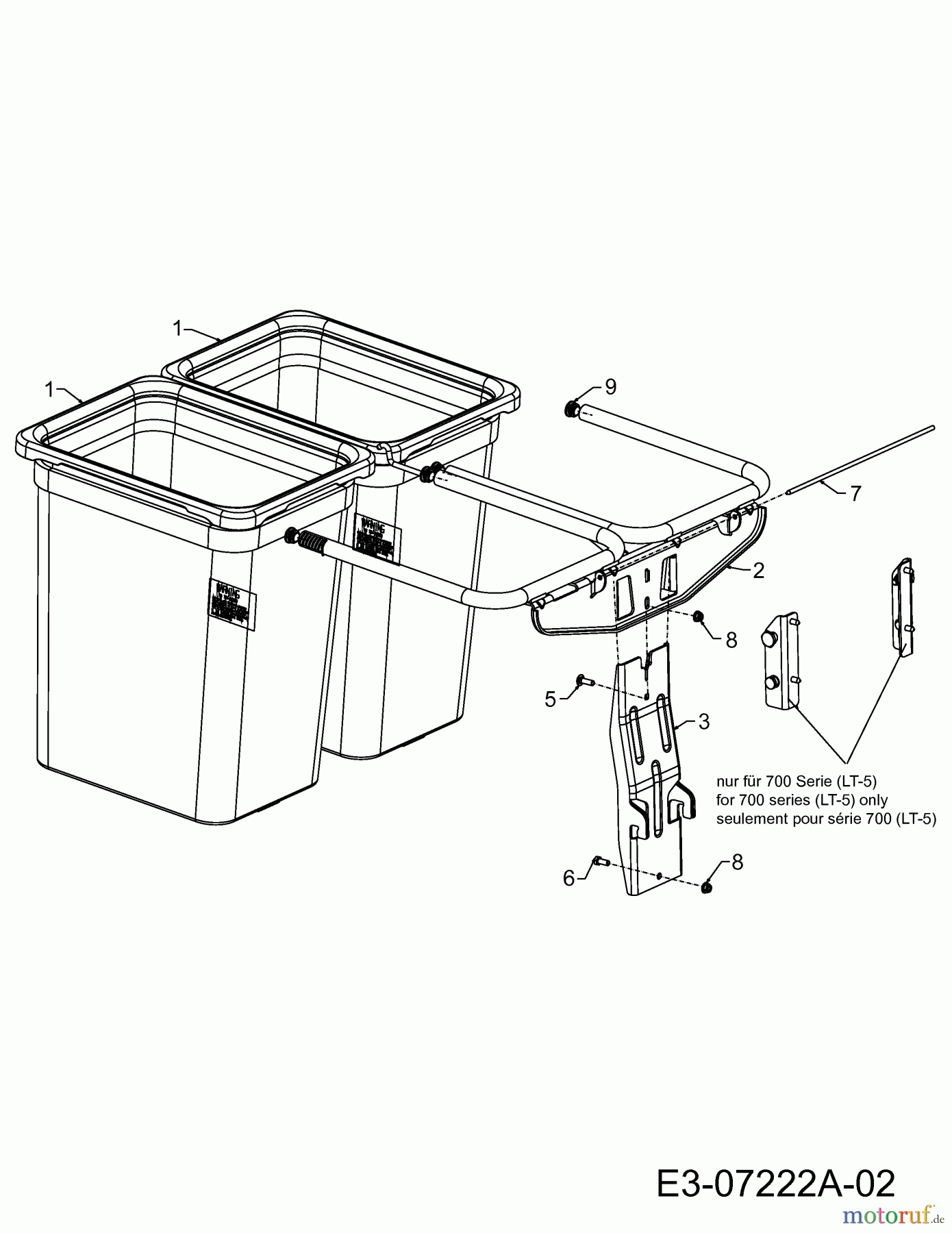 MTD Zubehör Zubehör Garten- und Rasentraktoren Grasfangvorrichtung für CC 1000 SD Serie mit Mähwerk F (38