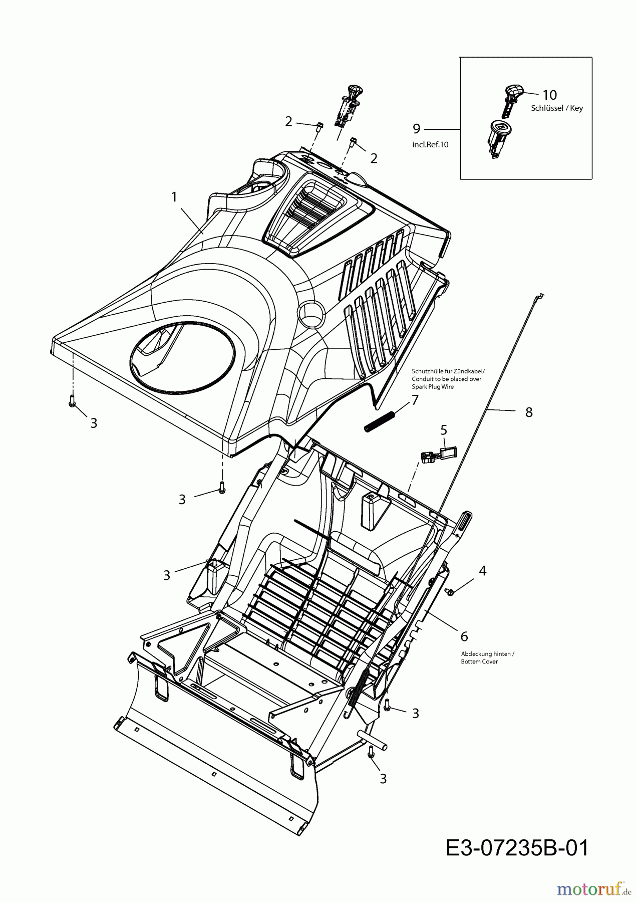 Cub Cadet Schneefräsen 221 LHP 31AR2T6D603 (2017) Motorabdeckung