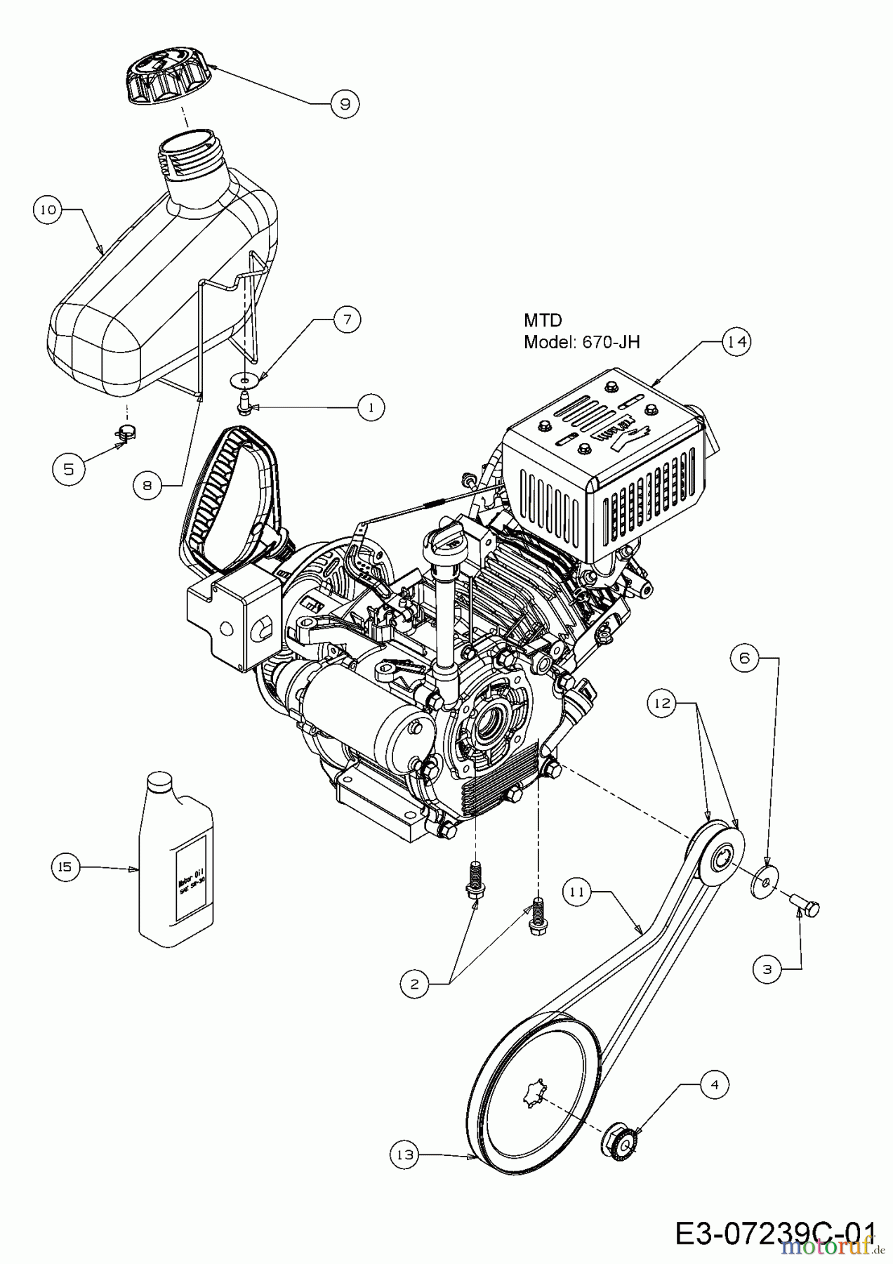 Cub Cadet Schneefräsen 221 LHP 31AR2T6D603 (2017) Keilriemen, Motor, Tank