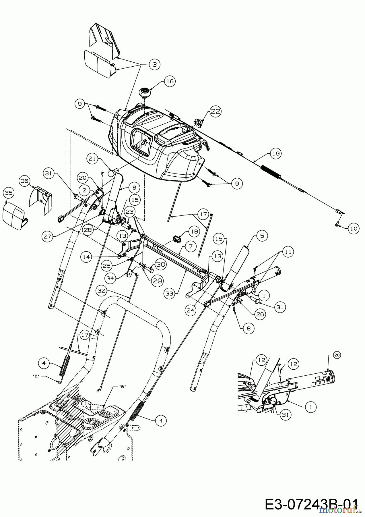  Cub Cadet Schneefräsen 933 SWE 31AY95KV603  (2017) Armaturenbrett, Schalthebel