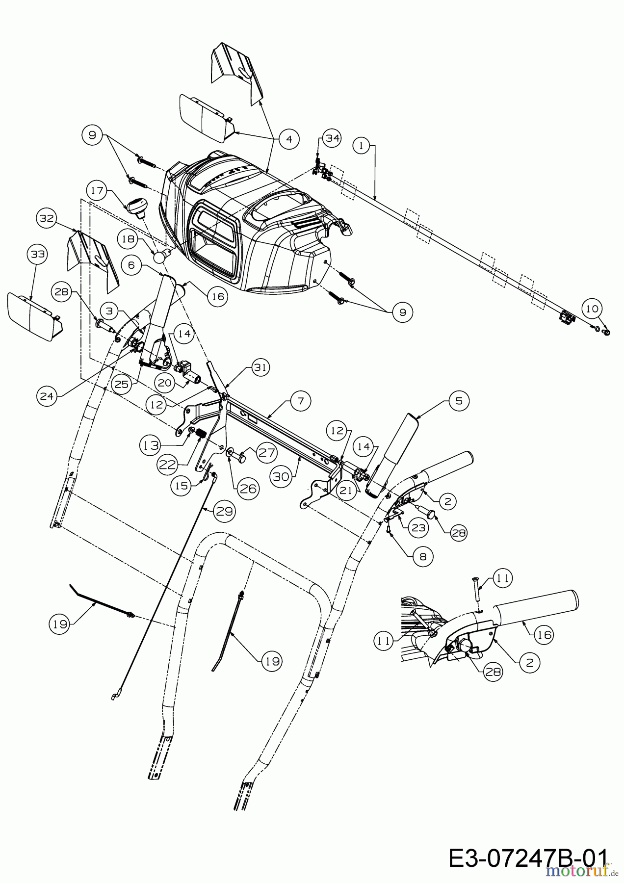  MTD Schneefräsen Optima ME 66 T 31AY74T3678  (2016) Armaturenbrett, Schalthebel