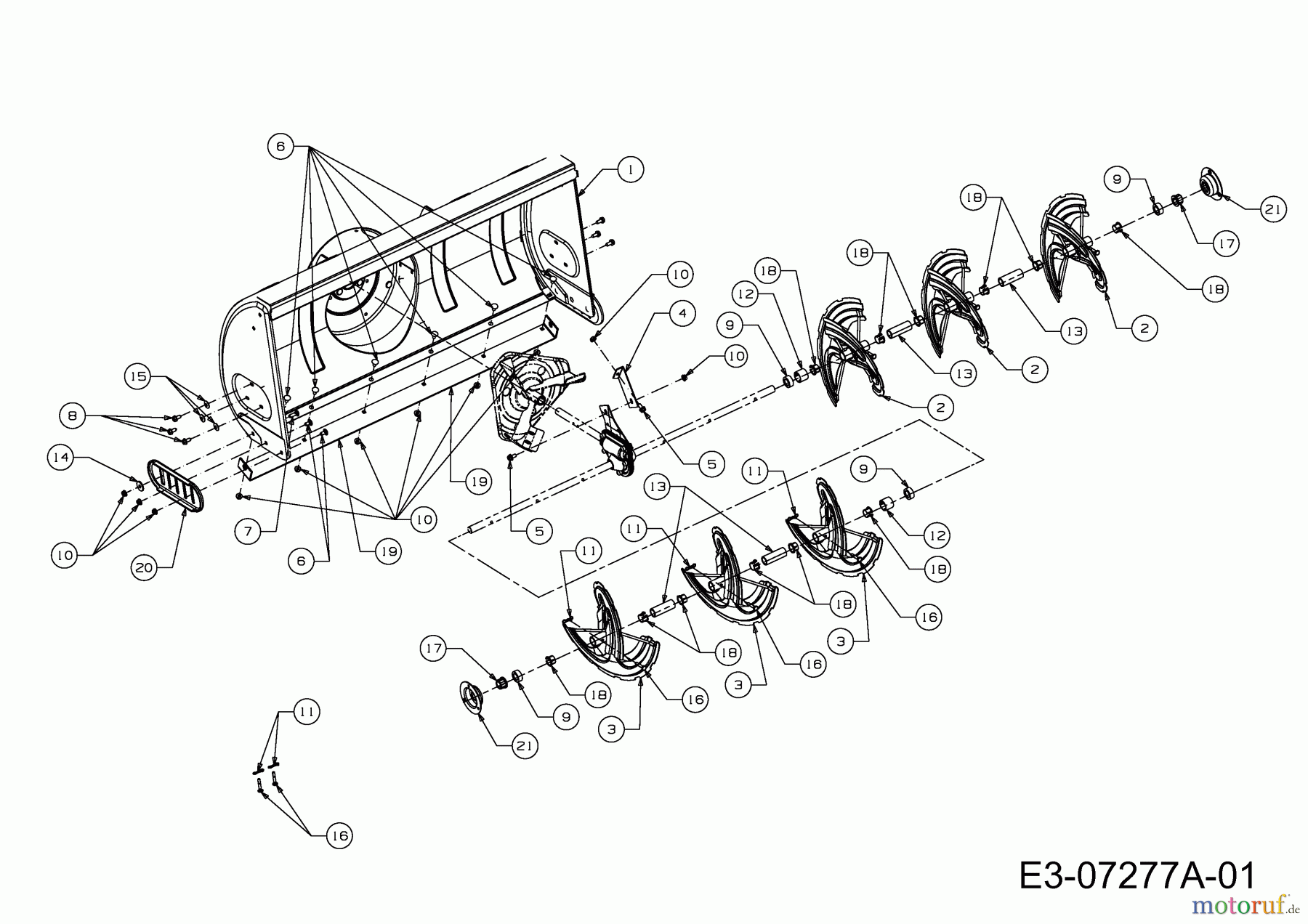 MTD Zubehör Zubehör Garten- und Rasentraktoren Schneefräsen für 600 Serie (RT-99) OEM-190-032 (2010) Fräsgehäuse
