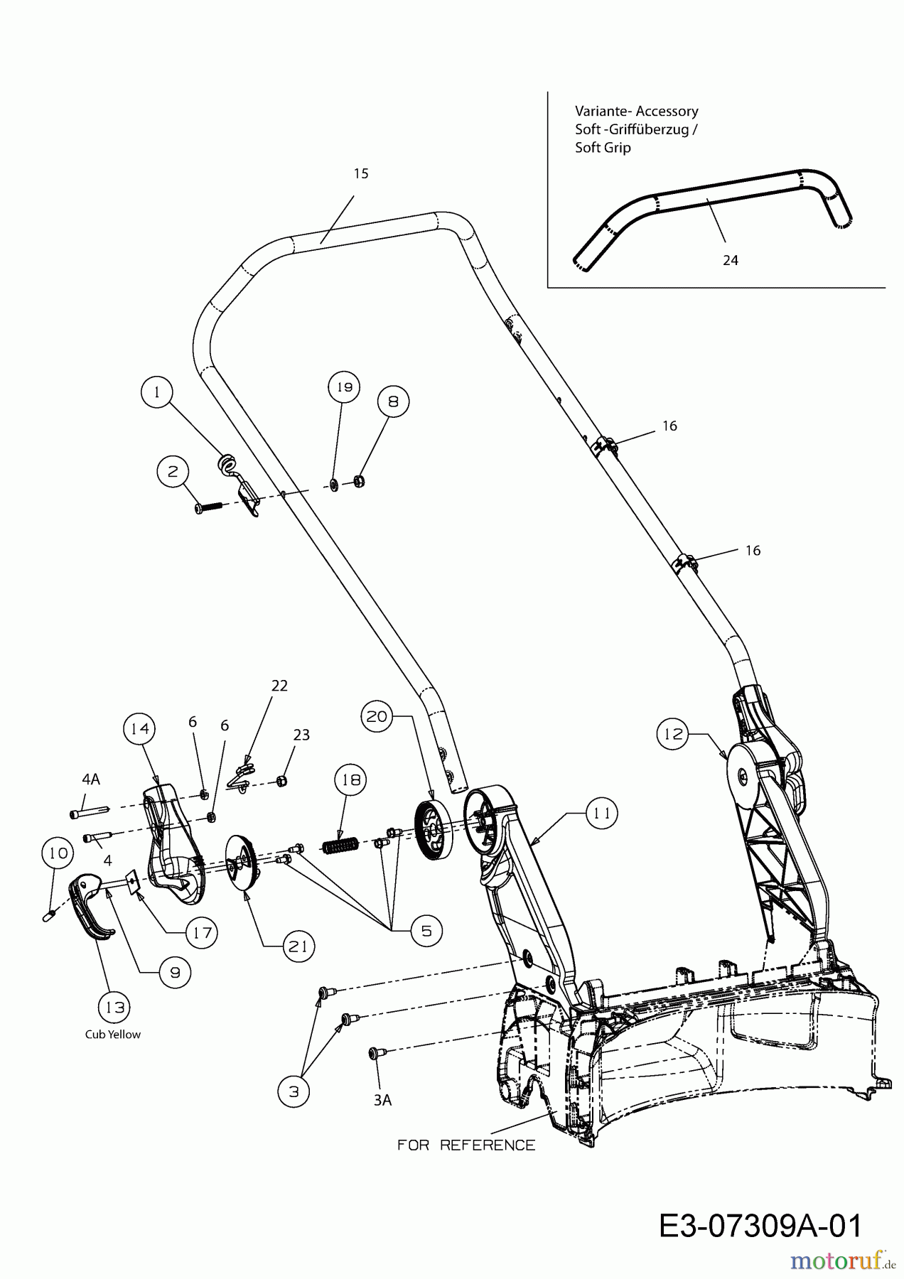 Cub Cadet Motormäher mit Antrieb CC 46 SPBEV 12AGK18Z603 (2013) Holm