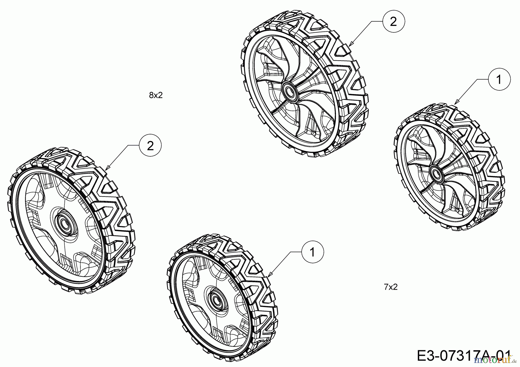 Cub Cadet Motormäher LM 1 DP 53 11A-A0KC603 (2017) Räder