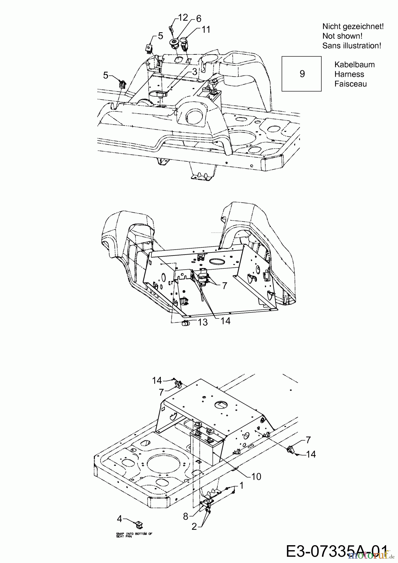 Cub Cadet Zero Turn RZT 42 17AE2ACS603 (2011) Elektroteile