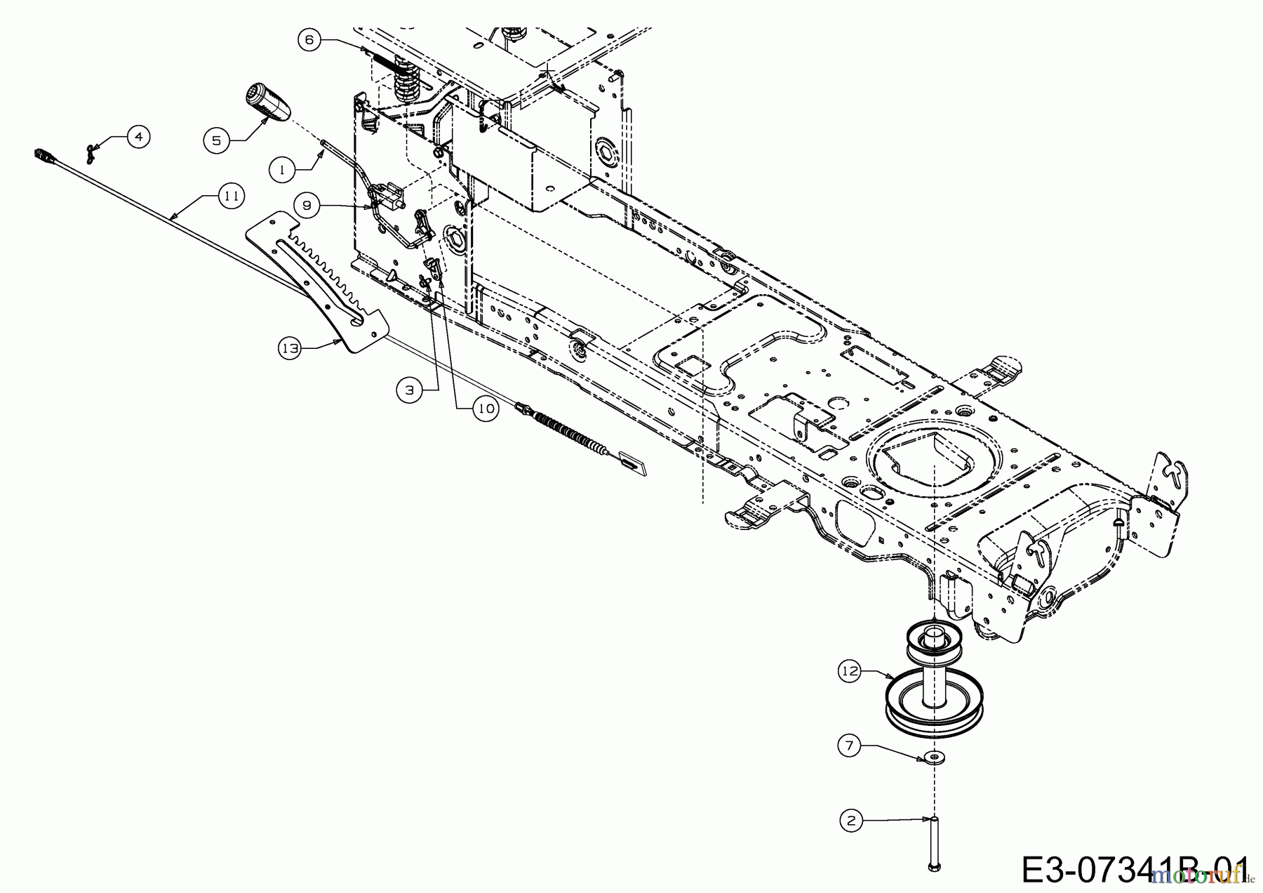  Cub Cadet Rasentraktoren CC 1018 AG 13AD90AG603  (2013) Mähwerkseinschaltung, Motorkeilriemenscheibe
