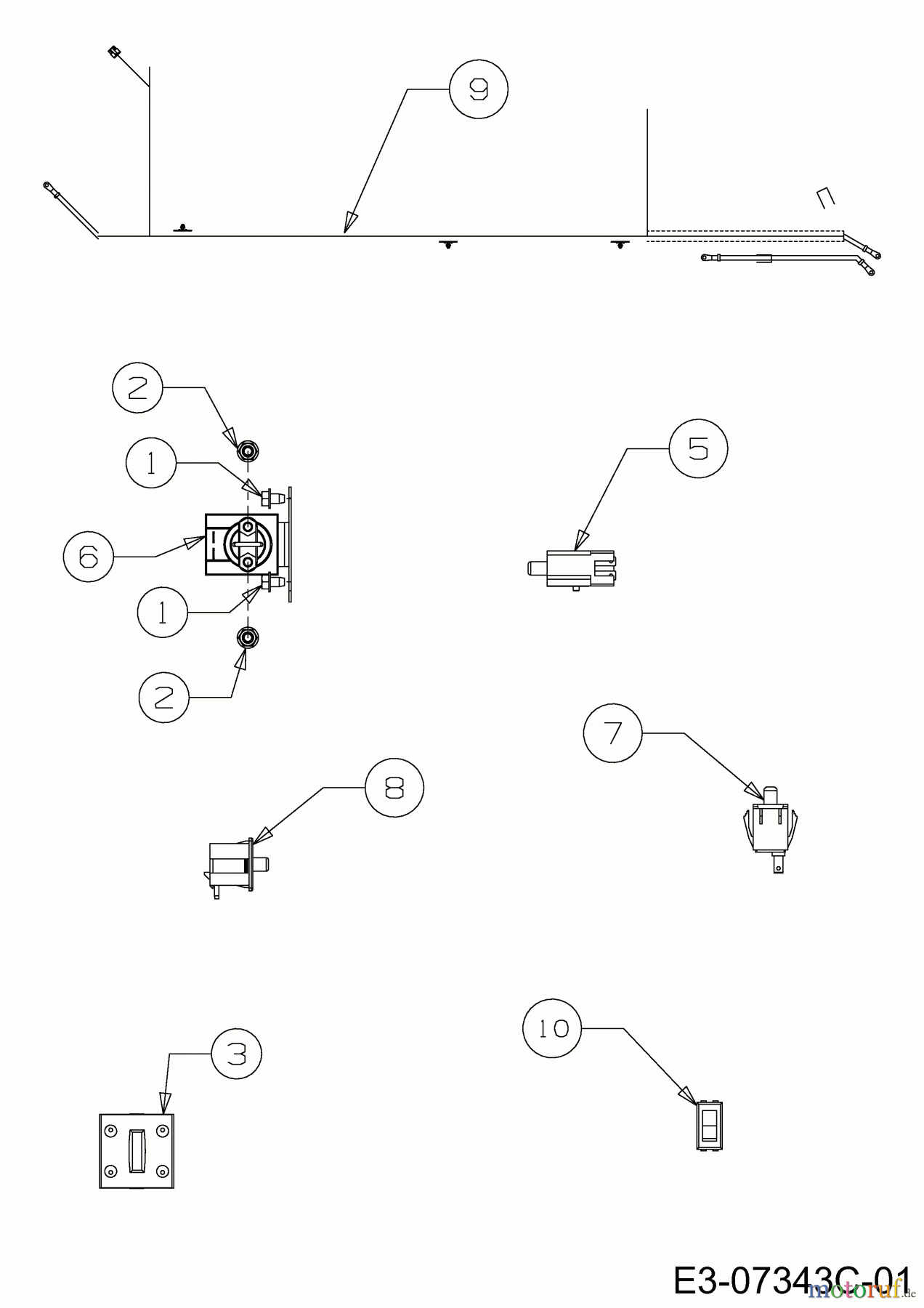 Cub Cadet Rasentraktoren CC 1018 AG 13AD90AG603 (2013) Elektroteile