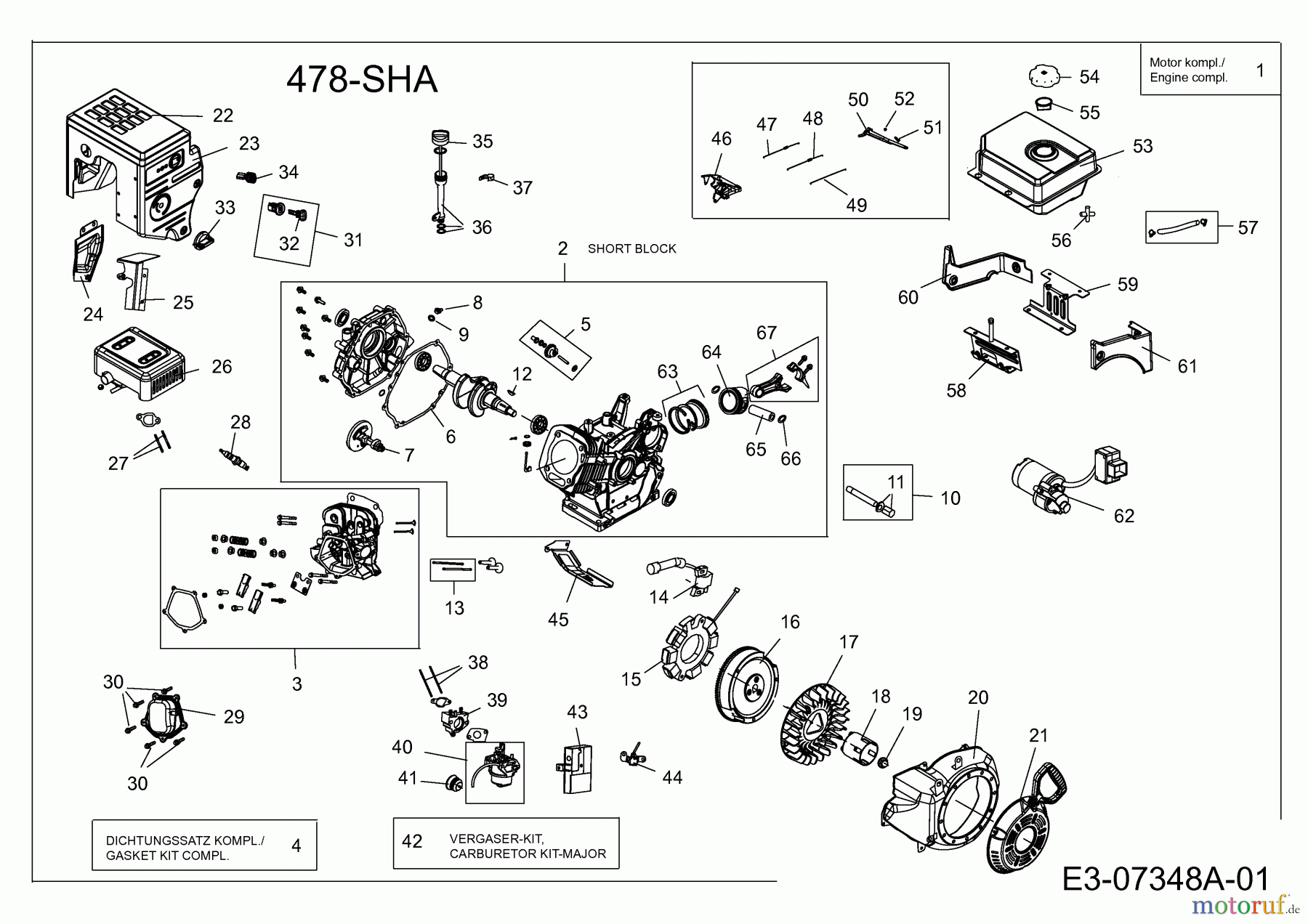 MTD-Motoren Horizontal 478-SHA 752Z478-SHA (2012) Motor