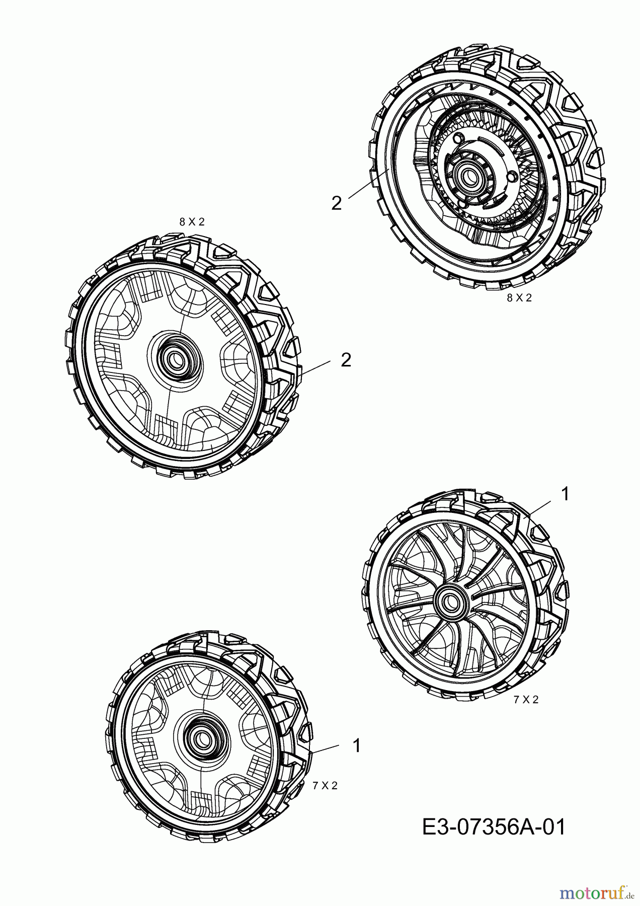 Cub Cadet Motormäher mit Antrieb CC 42 SPB 12A-H65E603  (2013) Räder