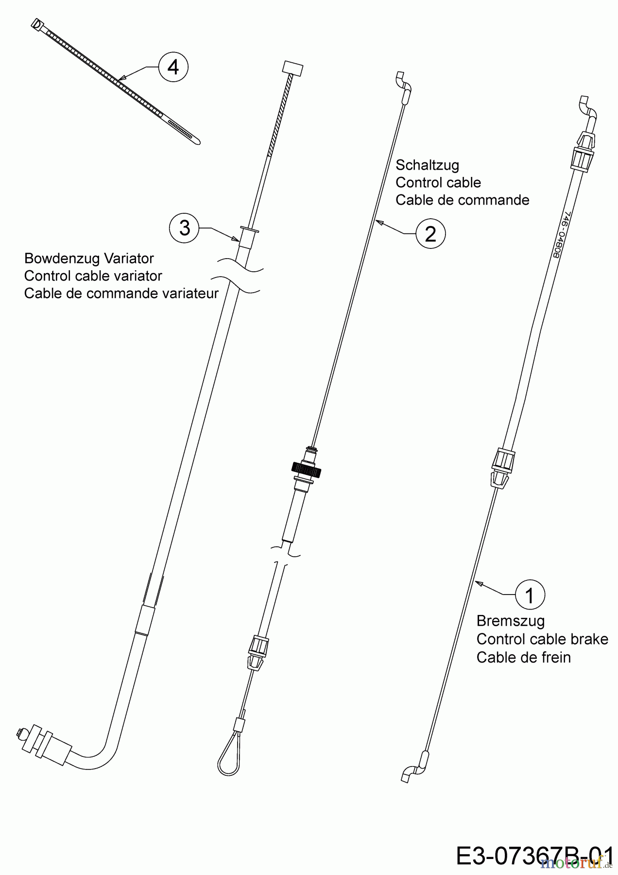 Cub Cadet Motormäher mit Antrieb CC 46 SPB V IS 12BGK17E603 (2016) Bowdenzüge