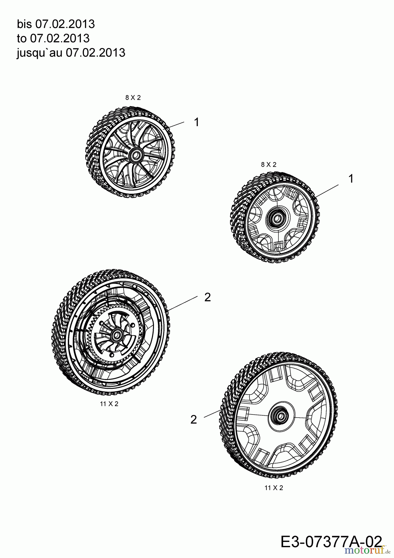 Massey Ferguson Motormäher mit Antrieb MF 53 SPKV 12AVQ57D695 (2013) Räder bis 07.02.2013