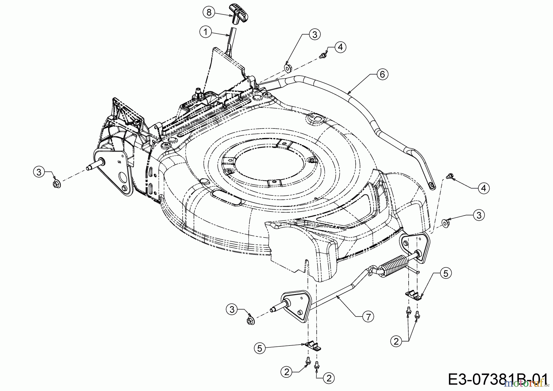 Cub Cadet Motormäher mit Antrieb CC 53 SPH V 12BVQ5DQ603 (2017) Achsen, Höhenverstellung