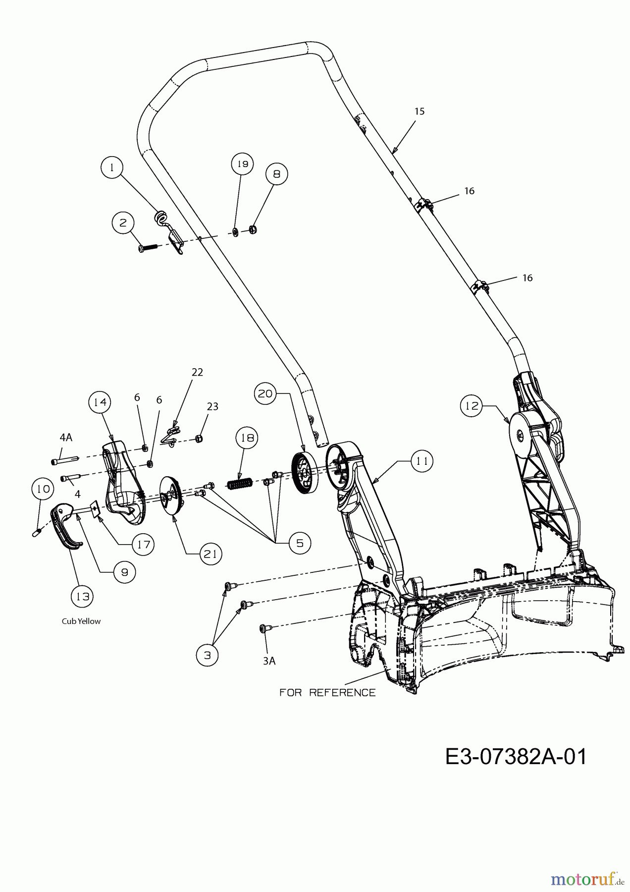 Cub Cadet Motormäher mit Antrieb CC 53 SPBEV 12AGQ56L603 (2012) Holm