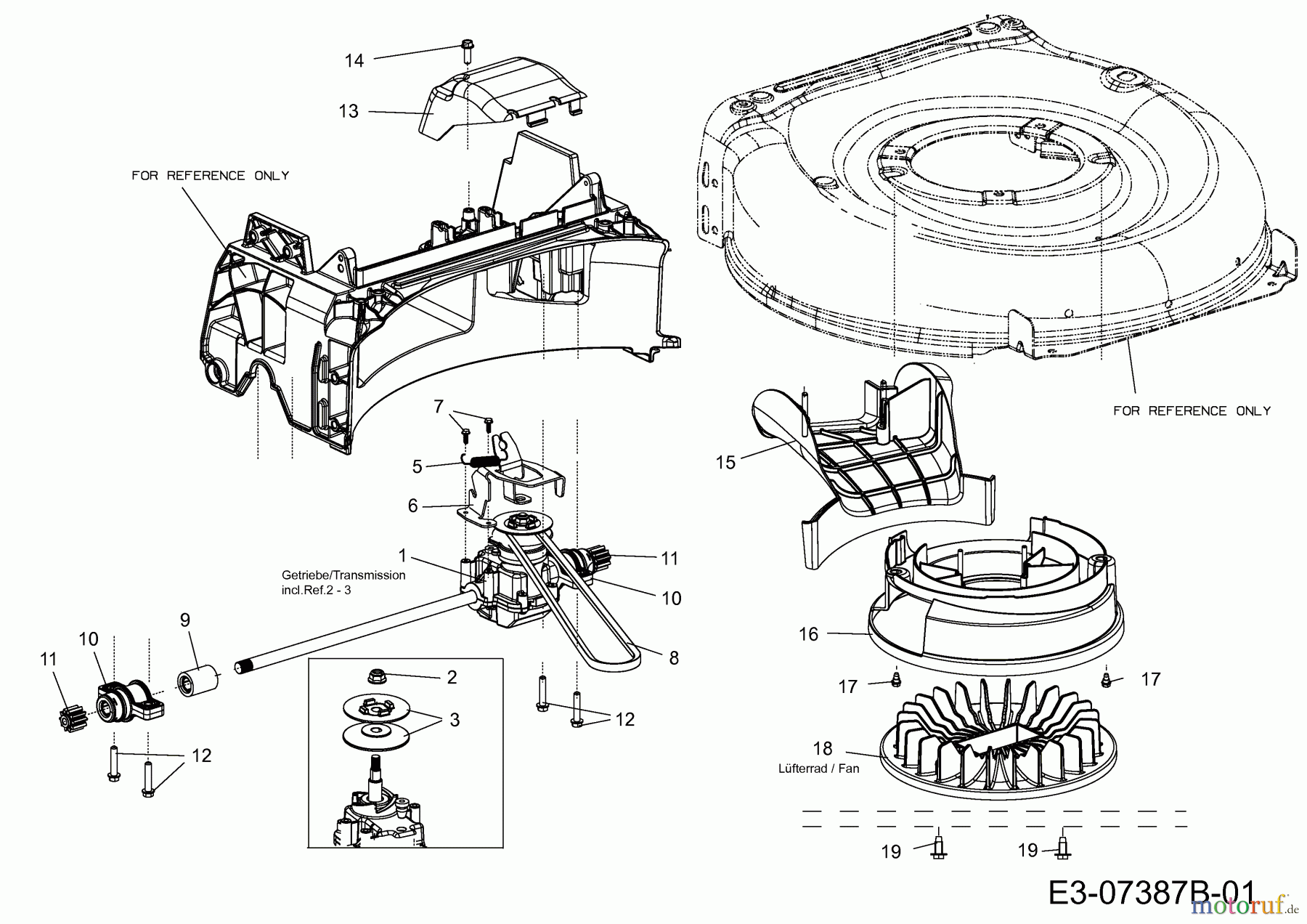  Cub Cadet Motormäher mit Antrieb CC 53 SPB 12A-Q56K603  (2014) Getriebe