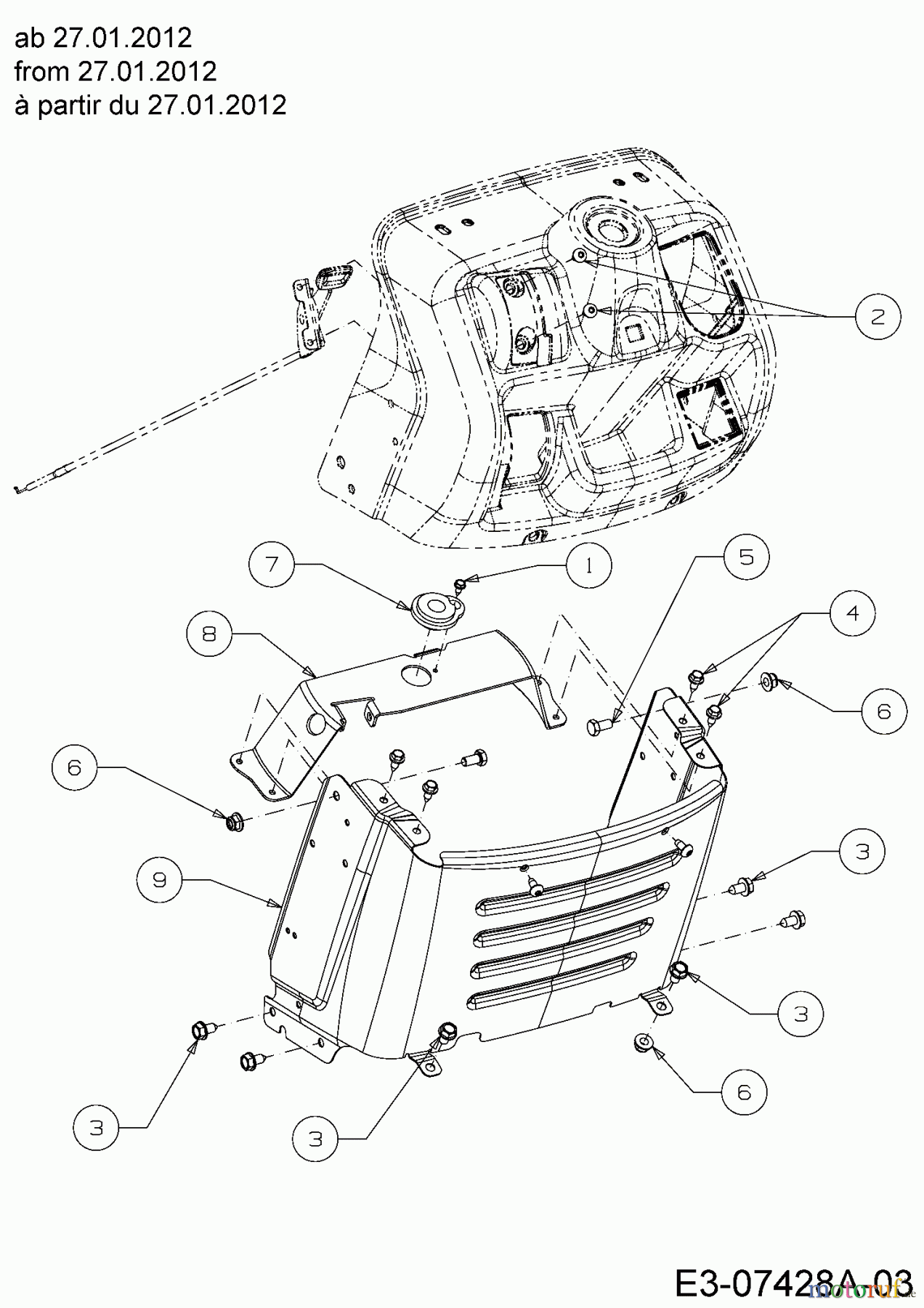 MTD Rasentraktoren LE 130 13RH763E600 (2012) Armaturenbrett Unterteil ab 27.01.2012