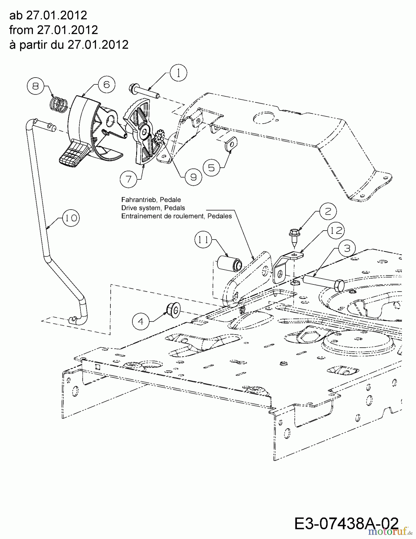  MTD Rasentraktoren LE 130 13RH763E600  (2012) Geschwindigkeitsregelung ab 27.01.2012