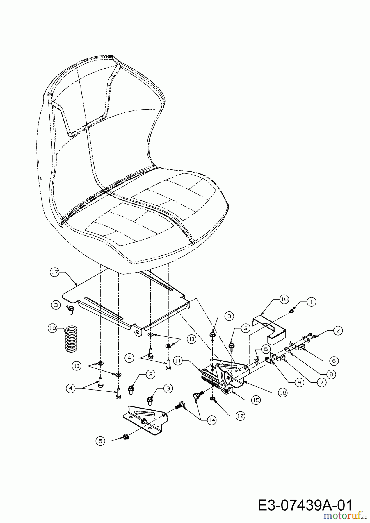  Staub Rasentraktoren SAEL 97/13 T 13BH77KF632  (2012) Sitzträger