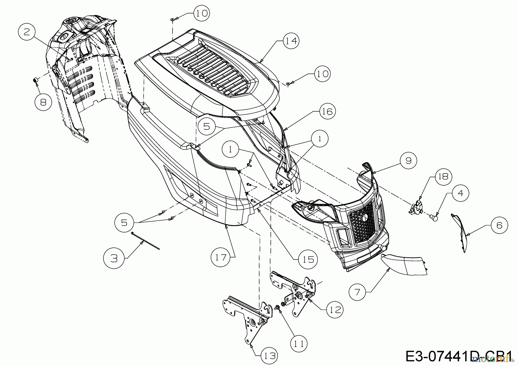MTD Rasentraktoren DL 960 T 13H276KF677 (2018) Motorhaube K-Style