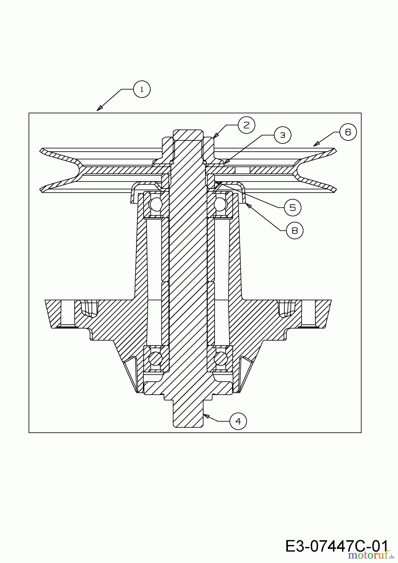 Mr. Bricolage Rasentraktoren BE 107 T 13HM76KG648 (2015) Messerspindel 618-04456B