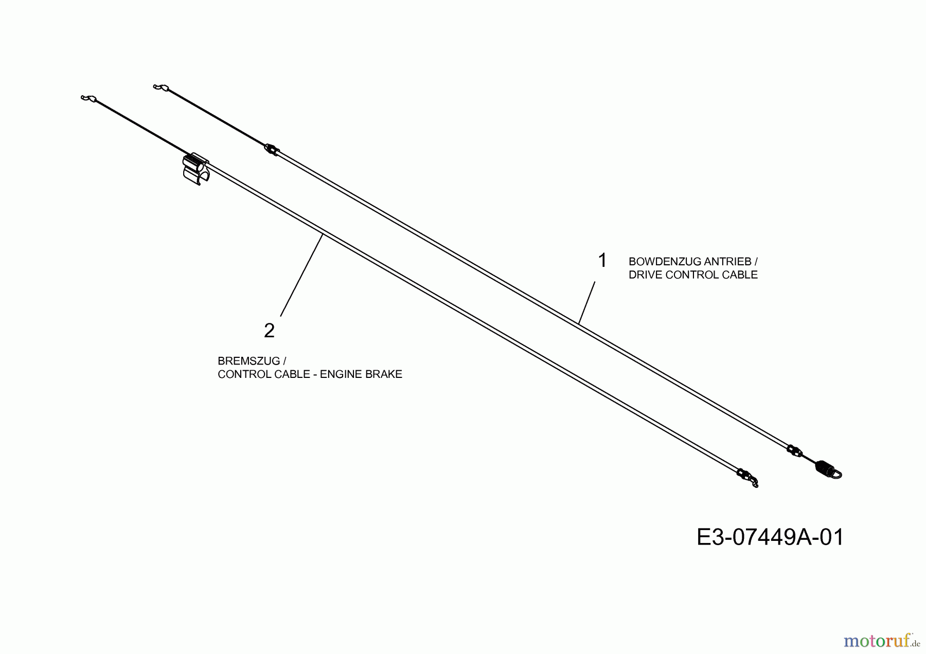 MTD Motormäher mit Antrieb 53 S 12A-84J6600 (2015) Bremszug, Schaltzug