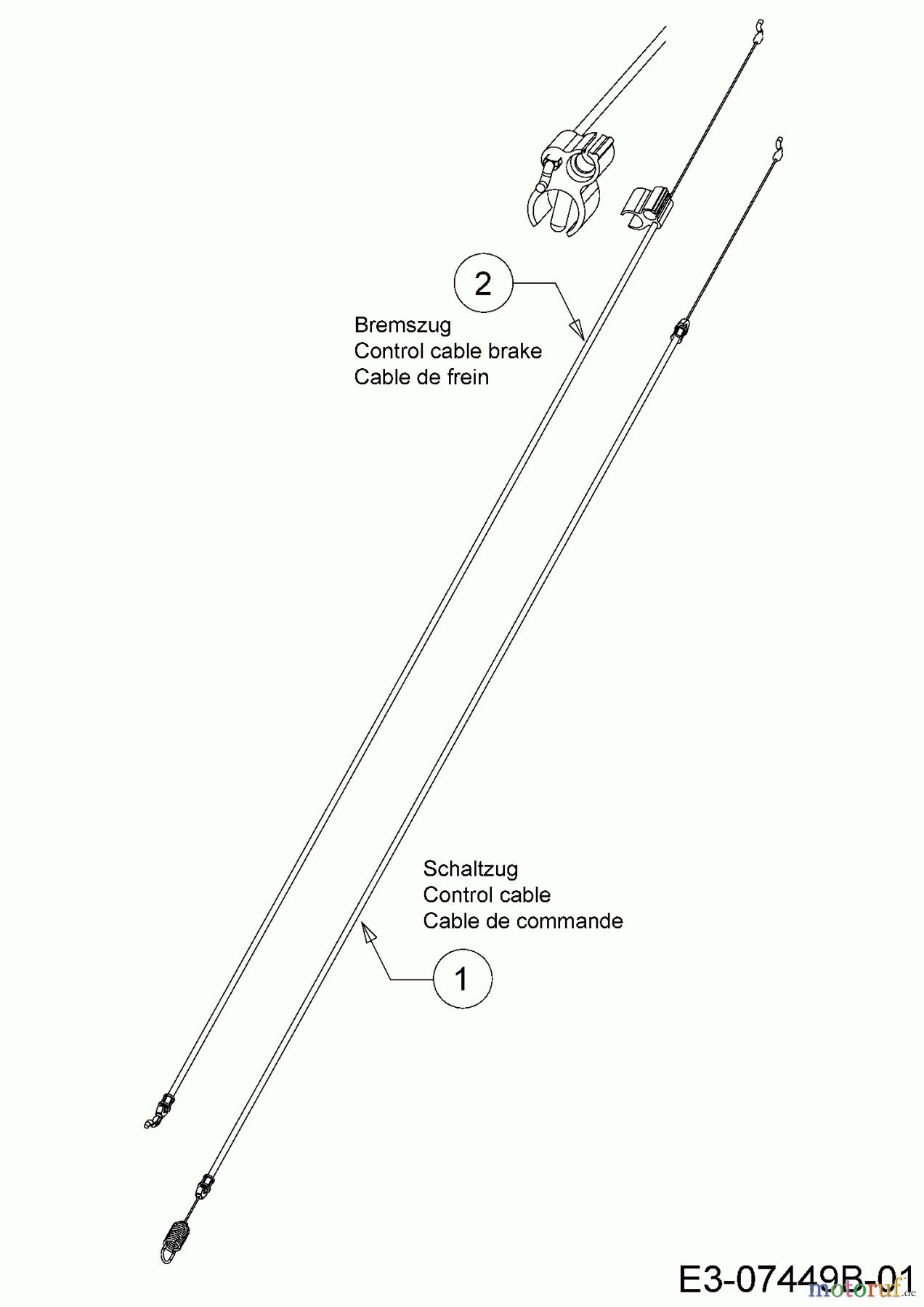 MTD Motormäher mit Antrieb 53 S 12A-84J6600 (2016) Bremszug, Schaltzug