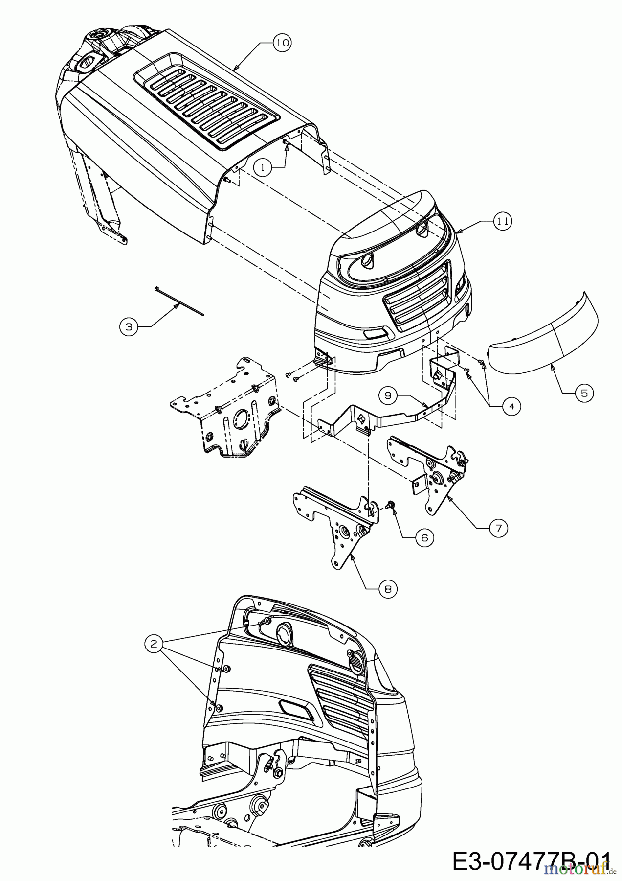  Mastercut Rasentraktoren Mastercut 92 13BH761E659  (2013) Motorhaube 1-Style