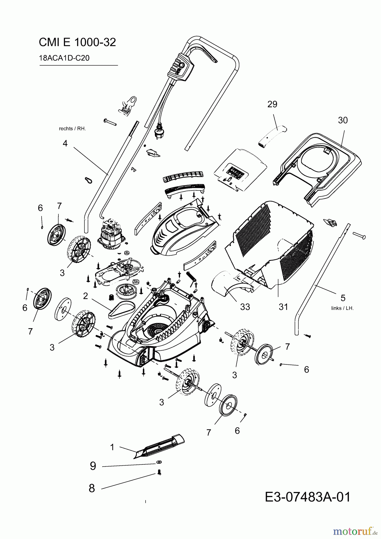  Cmi Elektromäher E 1000-32 18ACA1D-C20  (2012) Grundgerät