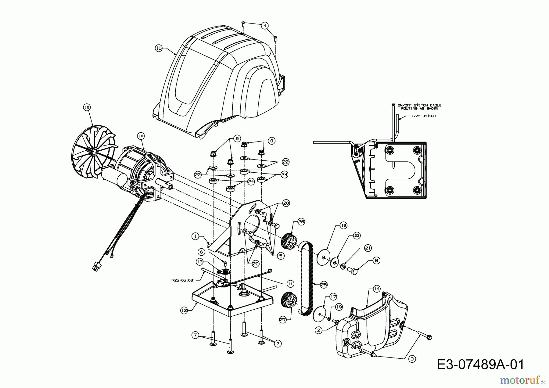 MTD Elektrovertikutierer VE 40 16DE5AEA676 (2012) Antrieb