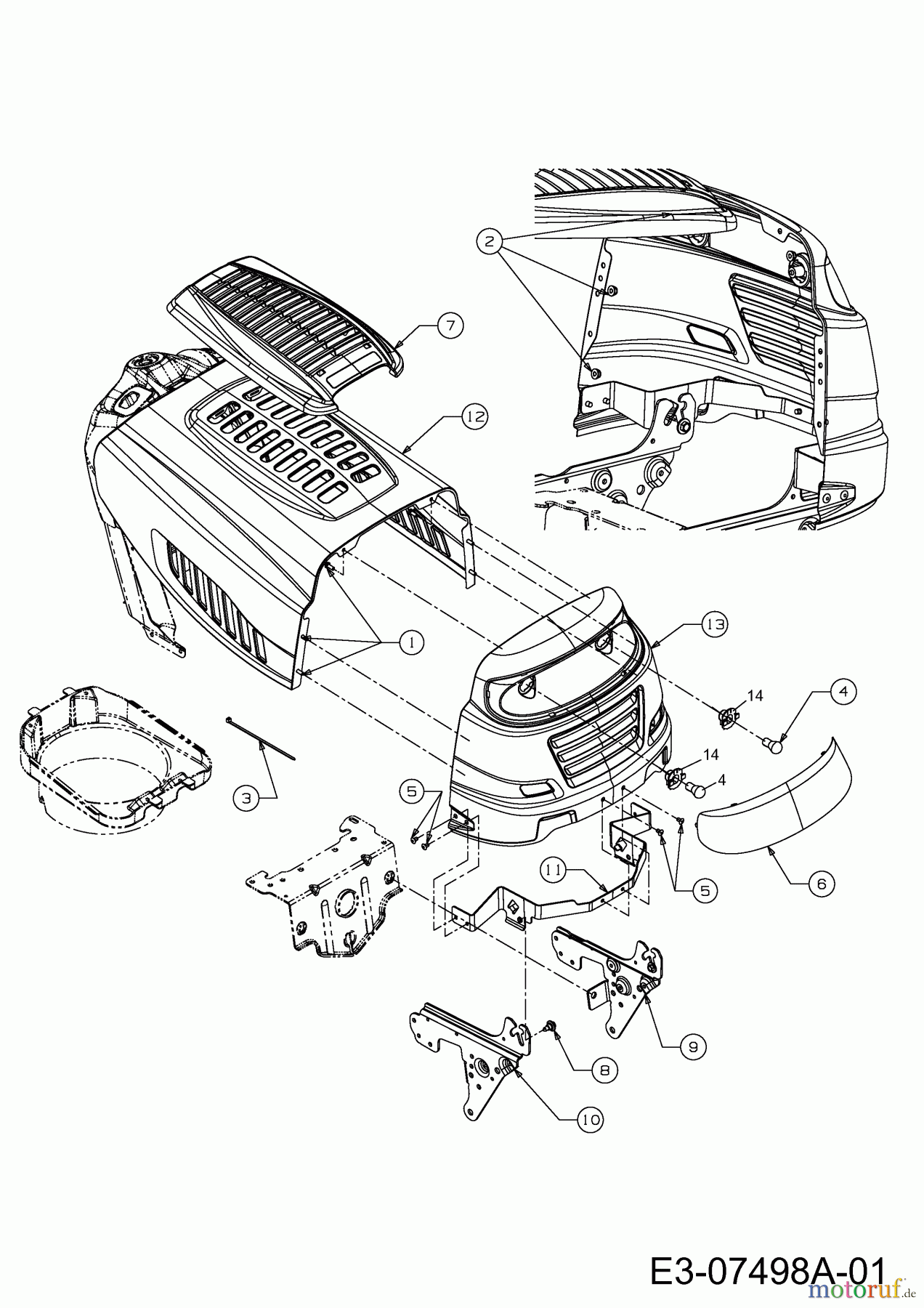 Xpider Rasentraktoren XT 1692 PH 13AM715E693 (2012) Motorhaube 5-Style