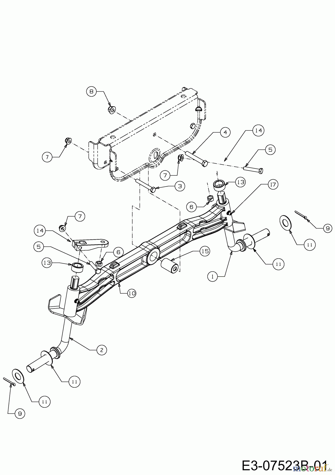  WOLF-Garten Expert Rasentraktoren Expert 92.220 H 13AF91WI650  (2013) Vorderachse