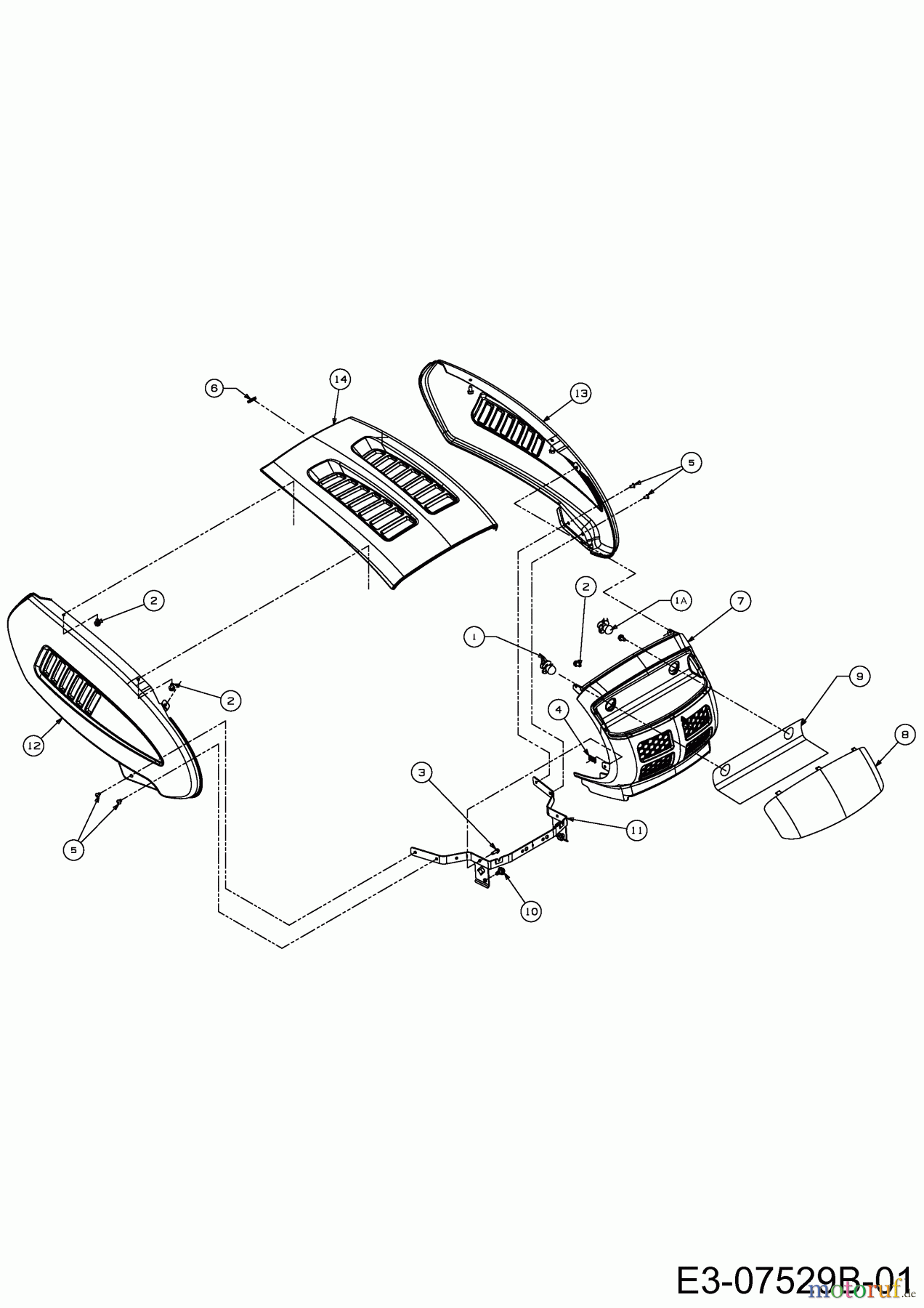 MTD Rasentraktoren 75 Platinum RD 13AI913N686 (2013) Motorhaube 3-Style