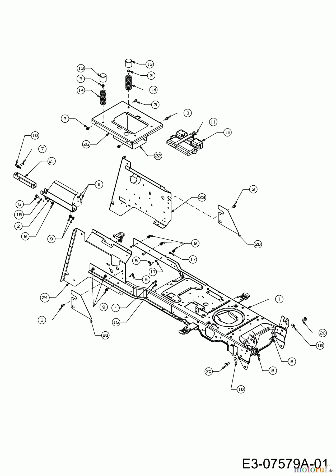 Cub Cadet Rasentraktoren CC 1020 ANK 13AP90AN603 (2012) Rahmen