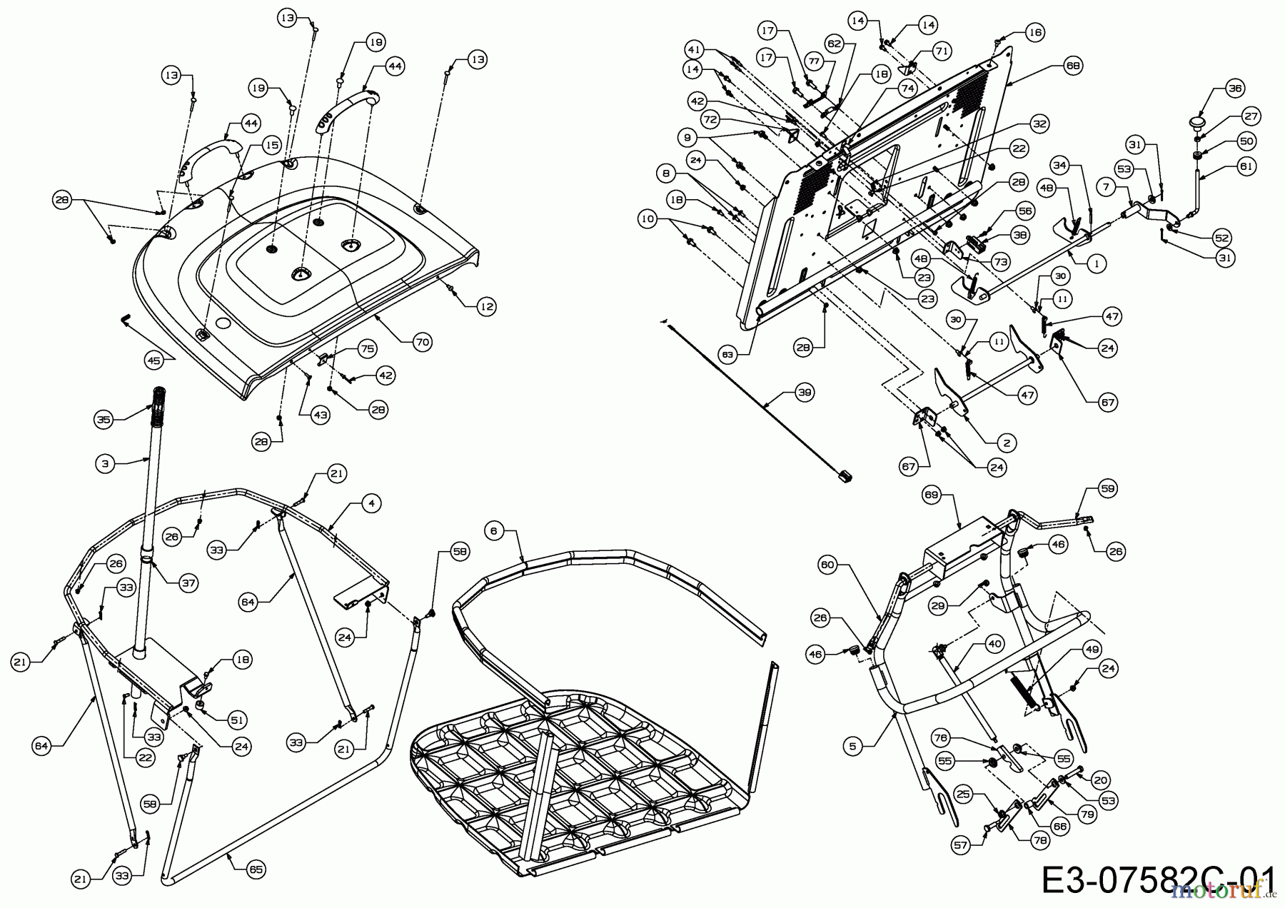Cub Cadet Rasentraktoren CC 1018 HE 13HD91AE330 (2015) Grasfangvorrichtung