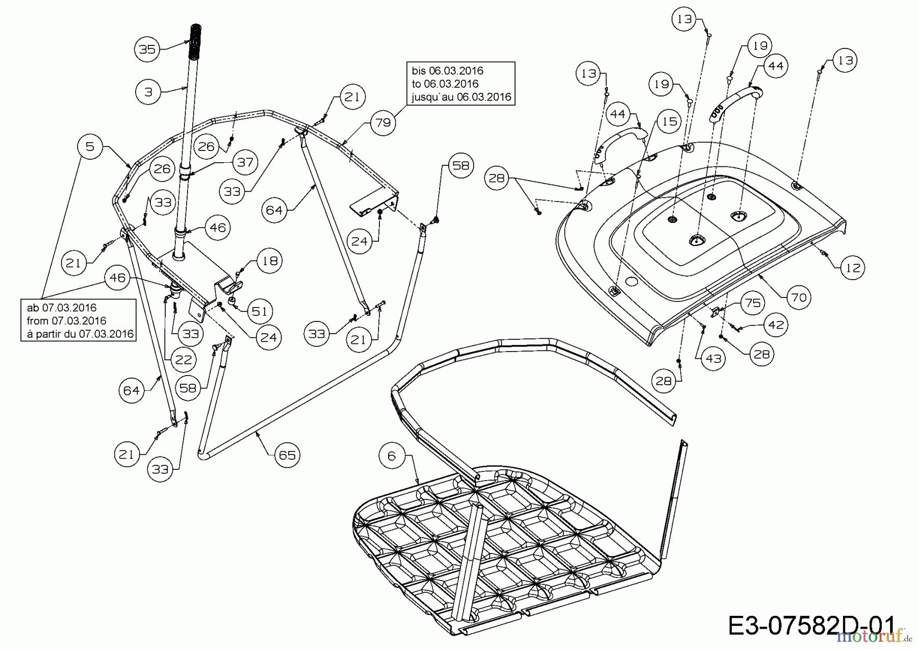  Massey Ferguson Rasentraktoren MF 36-16 ARD 13HD90GE395  (2016) Grasfangsack, Grasfangsackdeckel