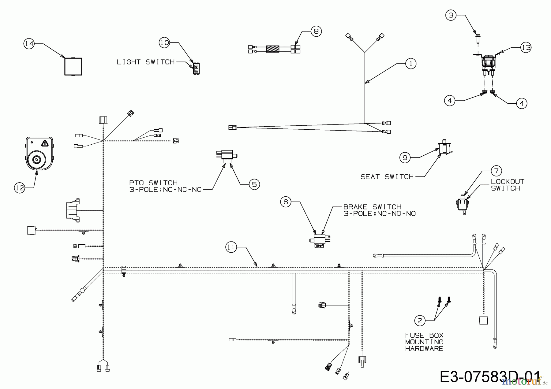  Cub Cadet Rasentraktoren CC 1018 AN 13HD90AN603  (2015) Elektroteile