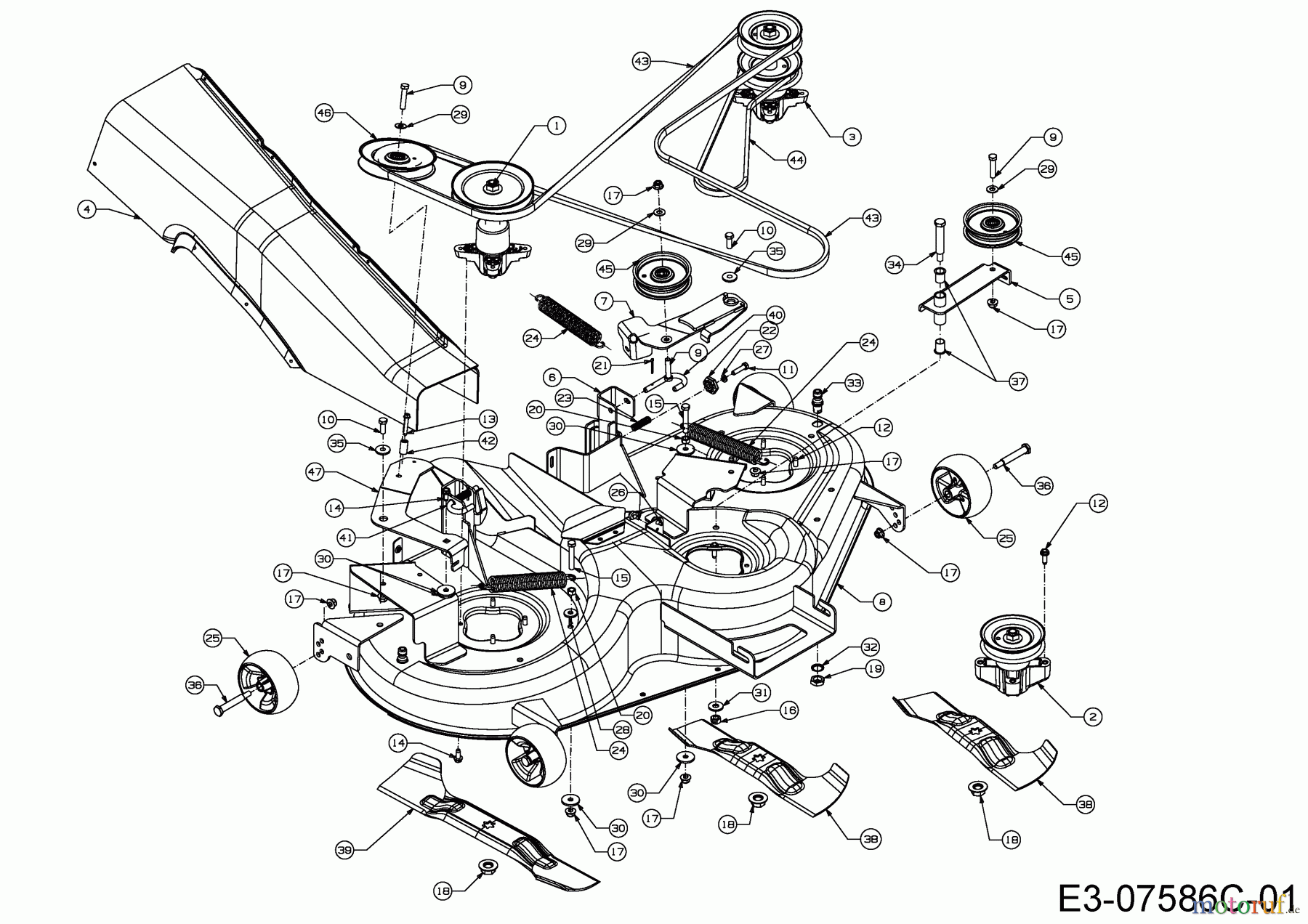 Cub Cadet Rasentraktoren CC 1024 KHJ 13HI91AJ603 (2014) Mähwerk J (48