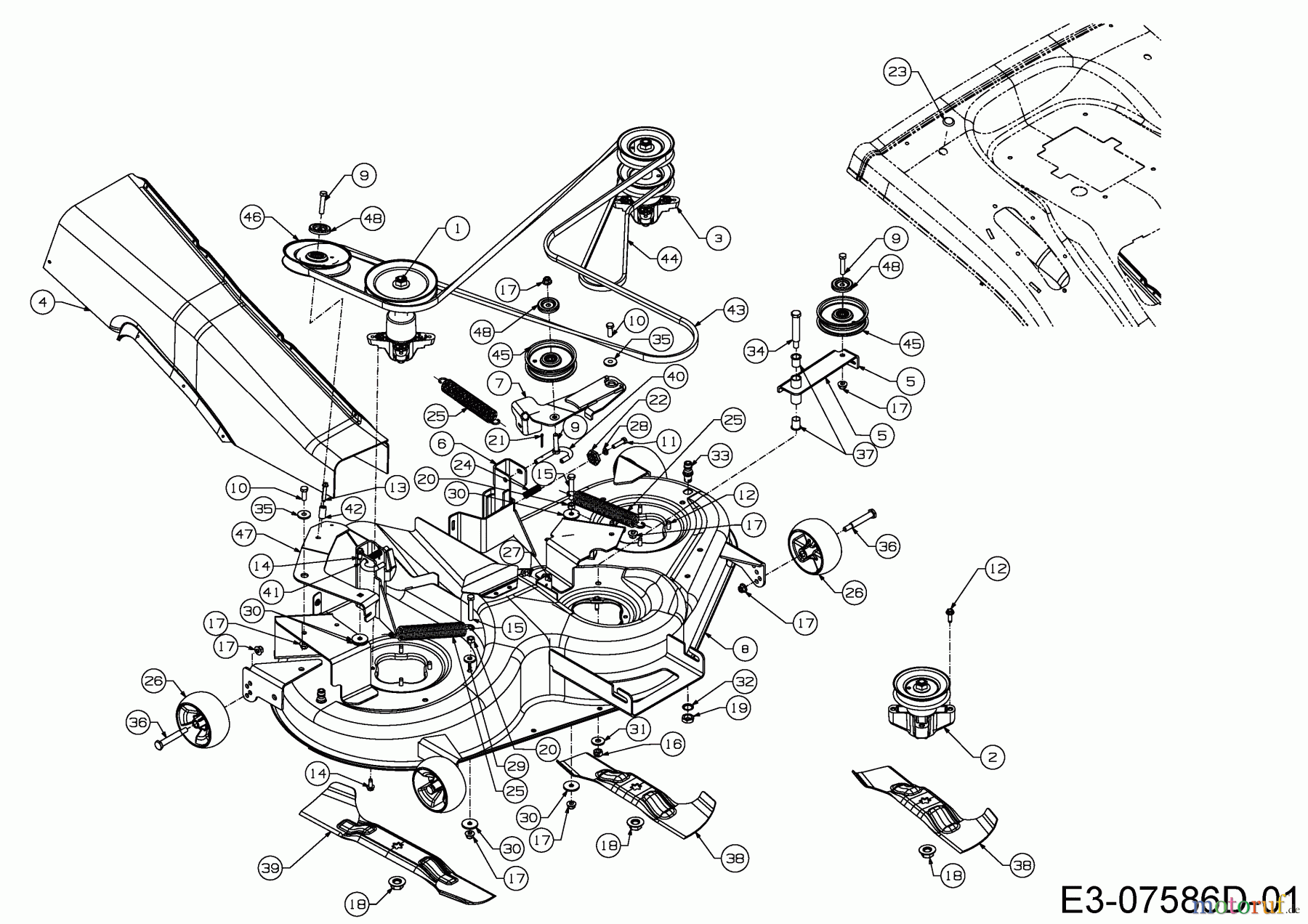 WOLF-Garten Expert Rasentraktoren Expert 122.240 H 13II91WJ650 (2015) Mähwerk J (48