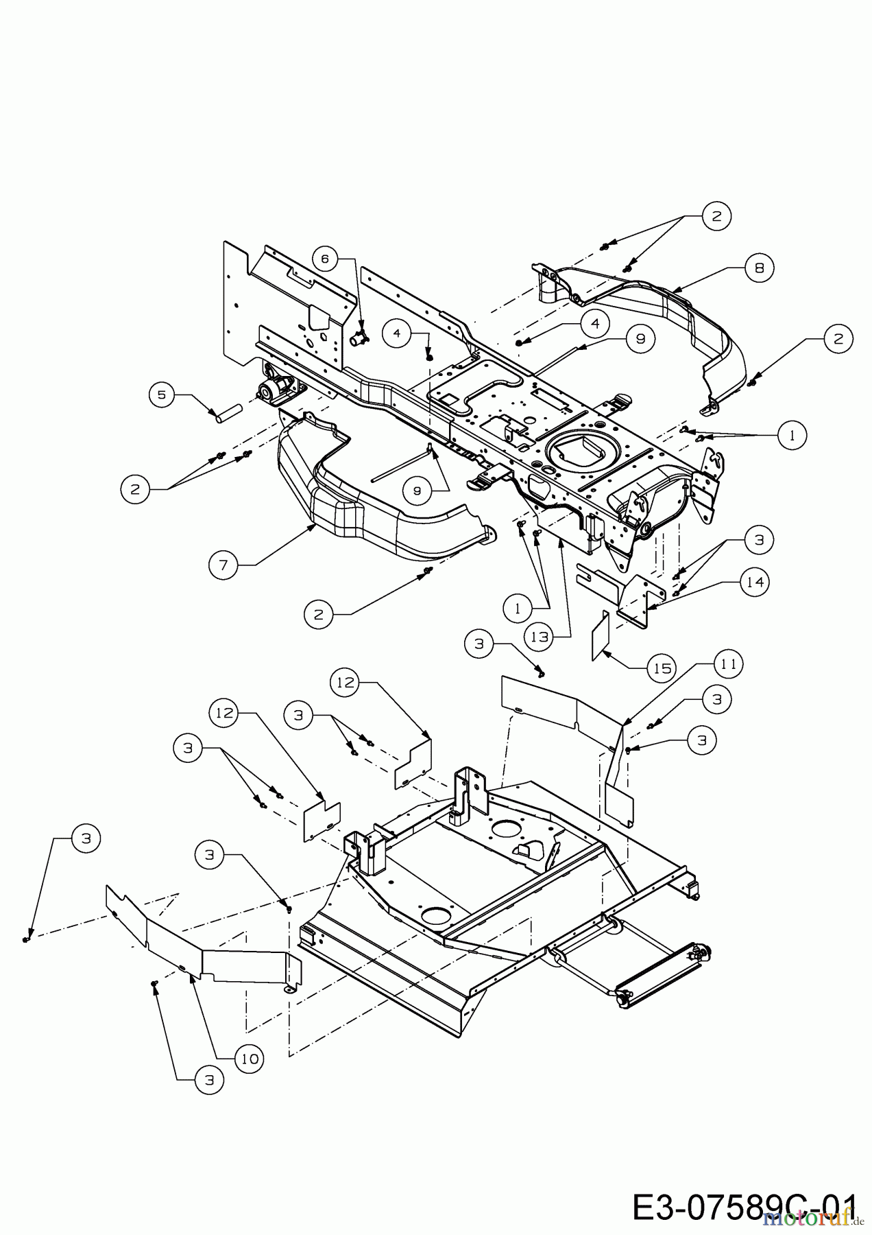 Cub Cadet Rasentraktoren CC 1022 KHI 13HP91AI603 (2016) Keilriemenschutz Mähwerk I (36